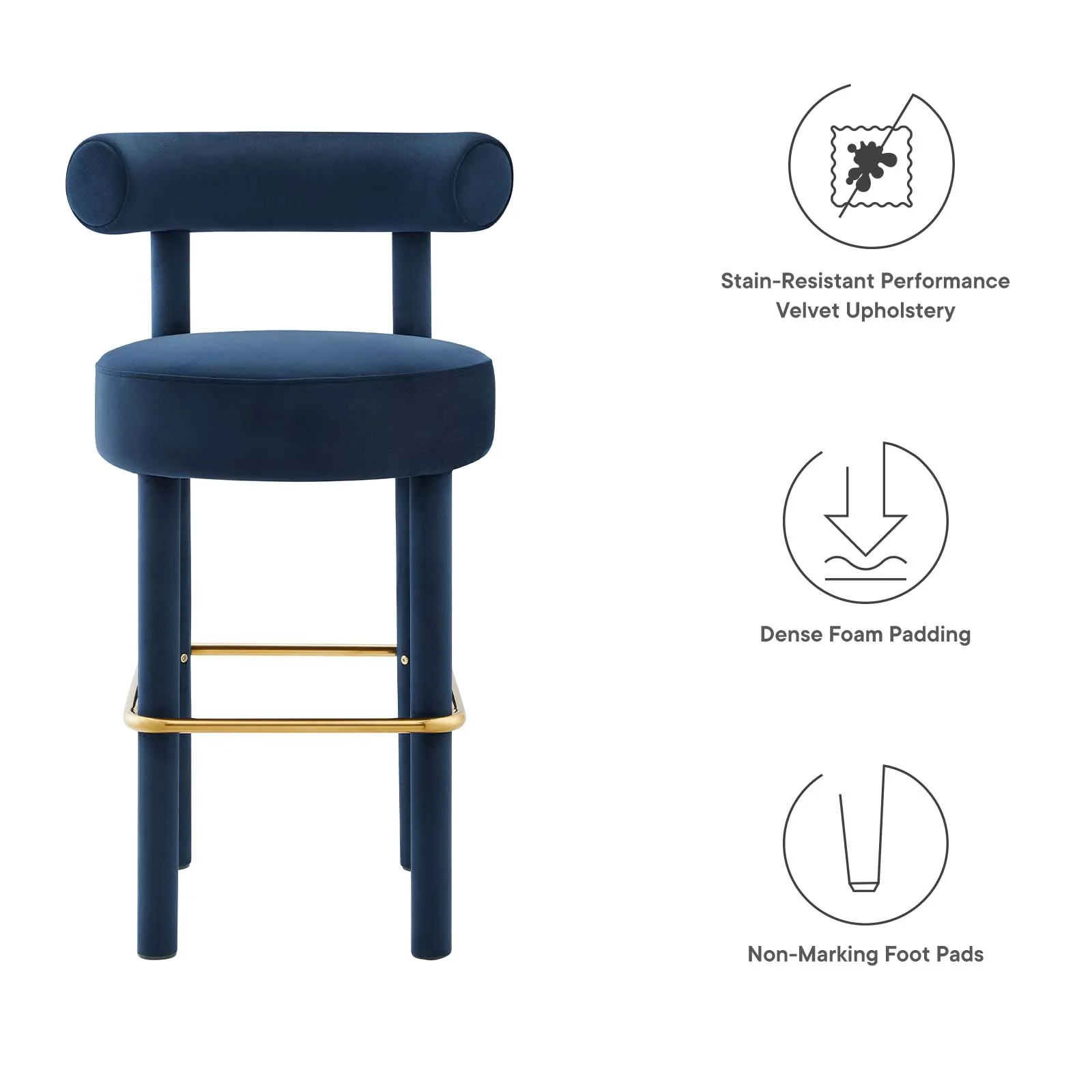 Toulouse Performance Velvet Bar Stool - Set of 2 By Modway - EEI-6710 - Image 29