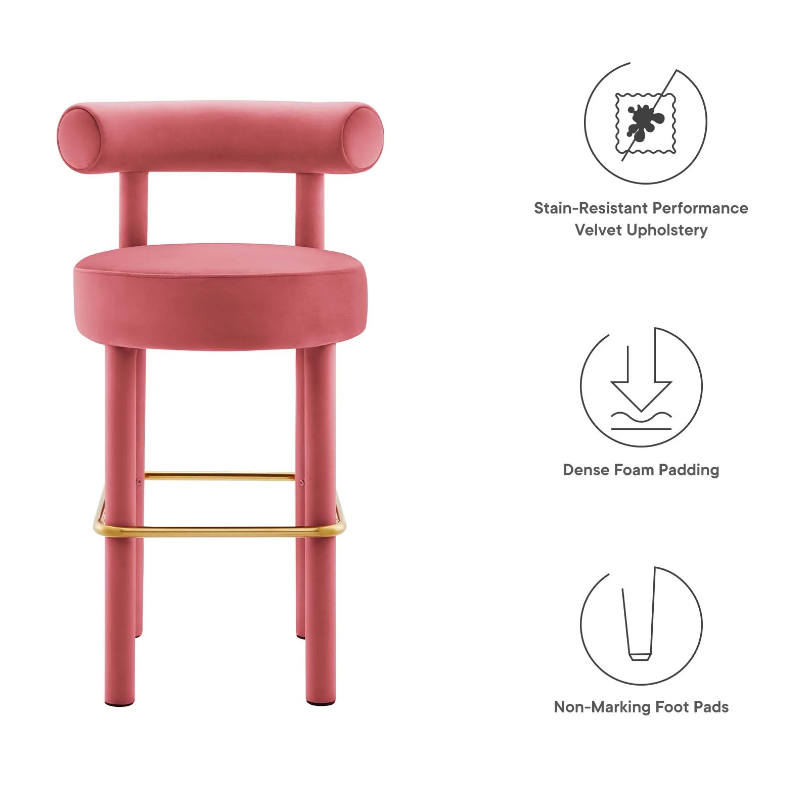 Toulouse Performance Velvet Bar Stool - Set of 2 By Modway - EEI-6710 - Image 9