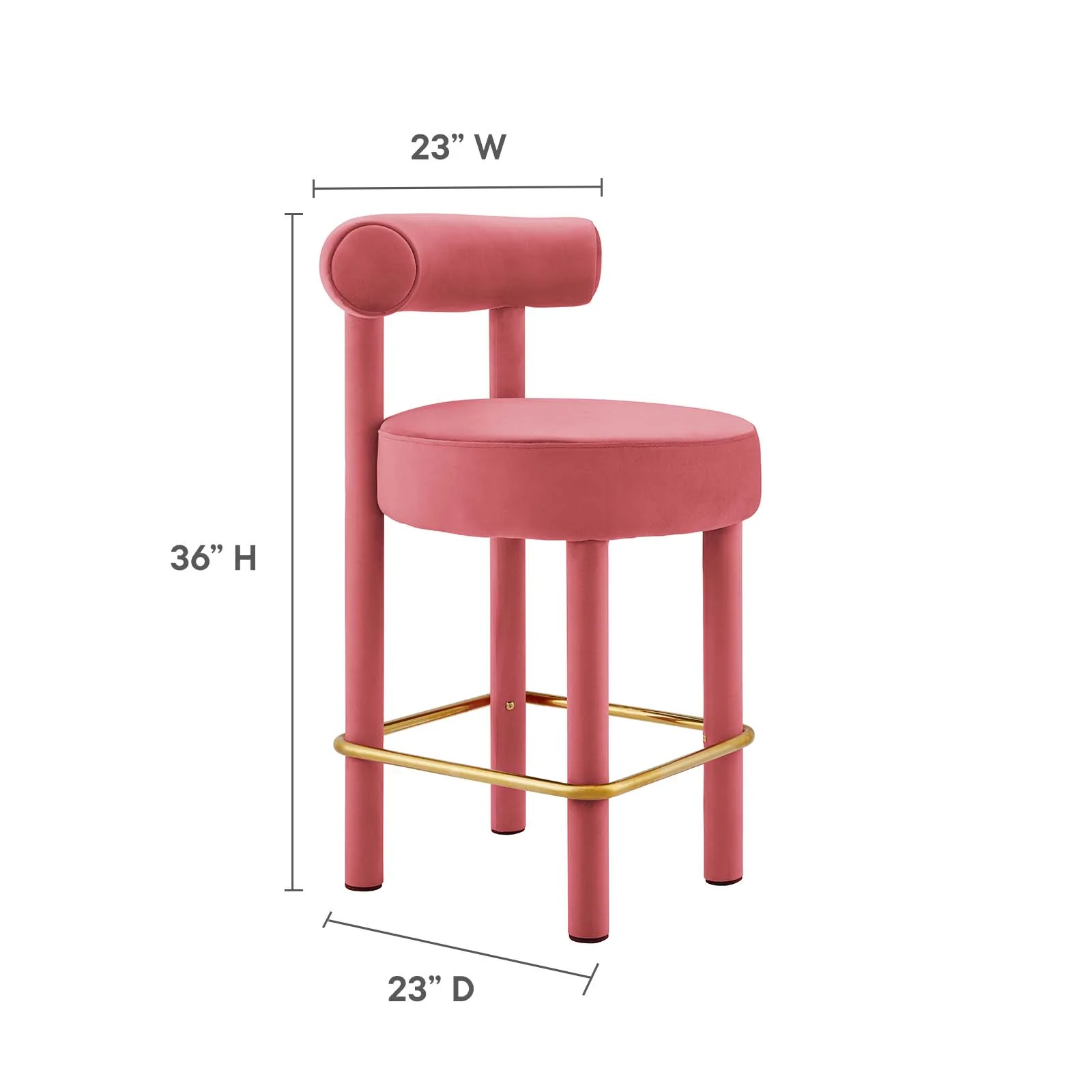 Toulouse Performance Velvet Counter Stool By Modway - EEI-6384 - Image 8