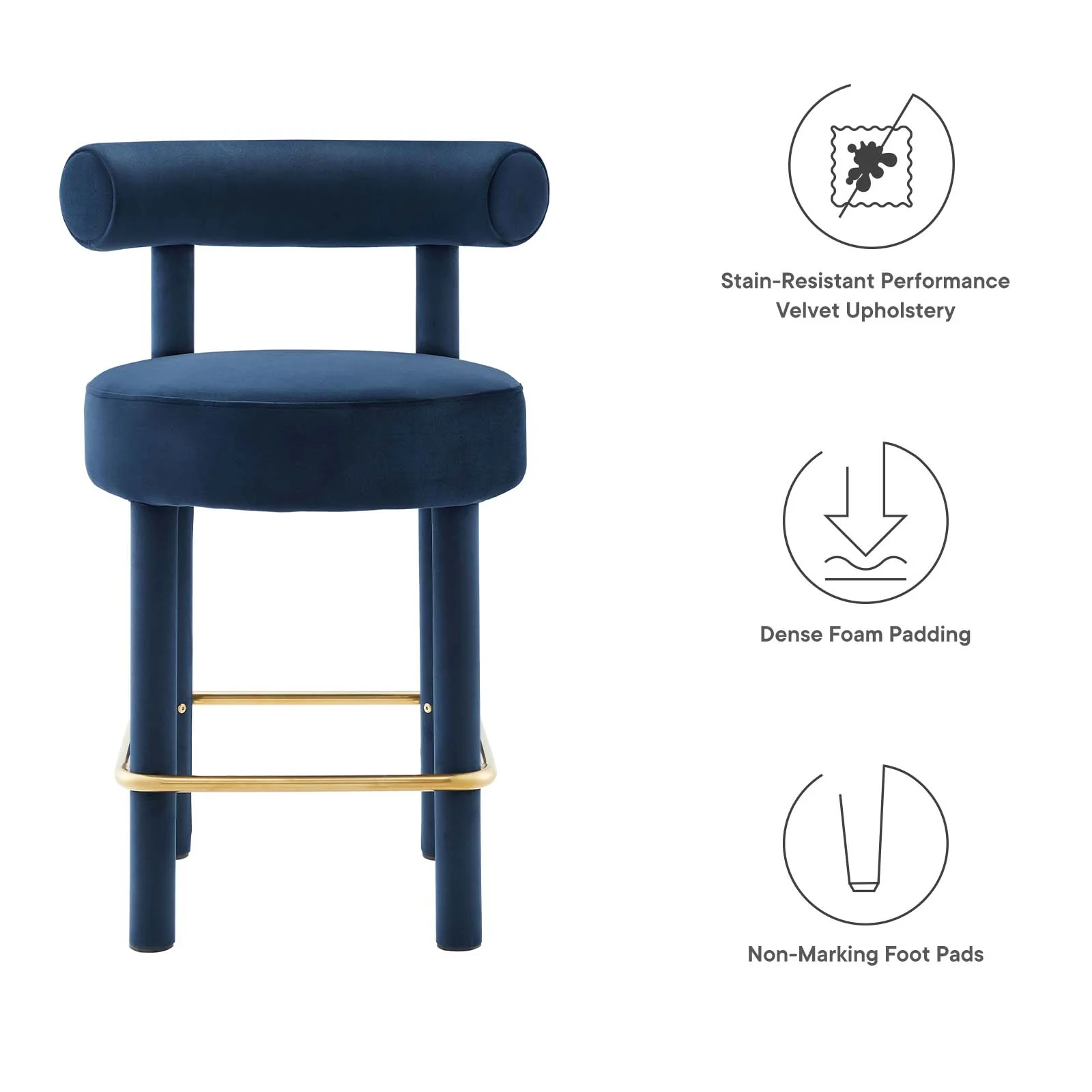 Toulouse Performance Velvet Counter Stool - Set of 2 By Modway - EEI-6708 - Image 29
