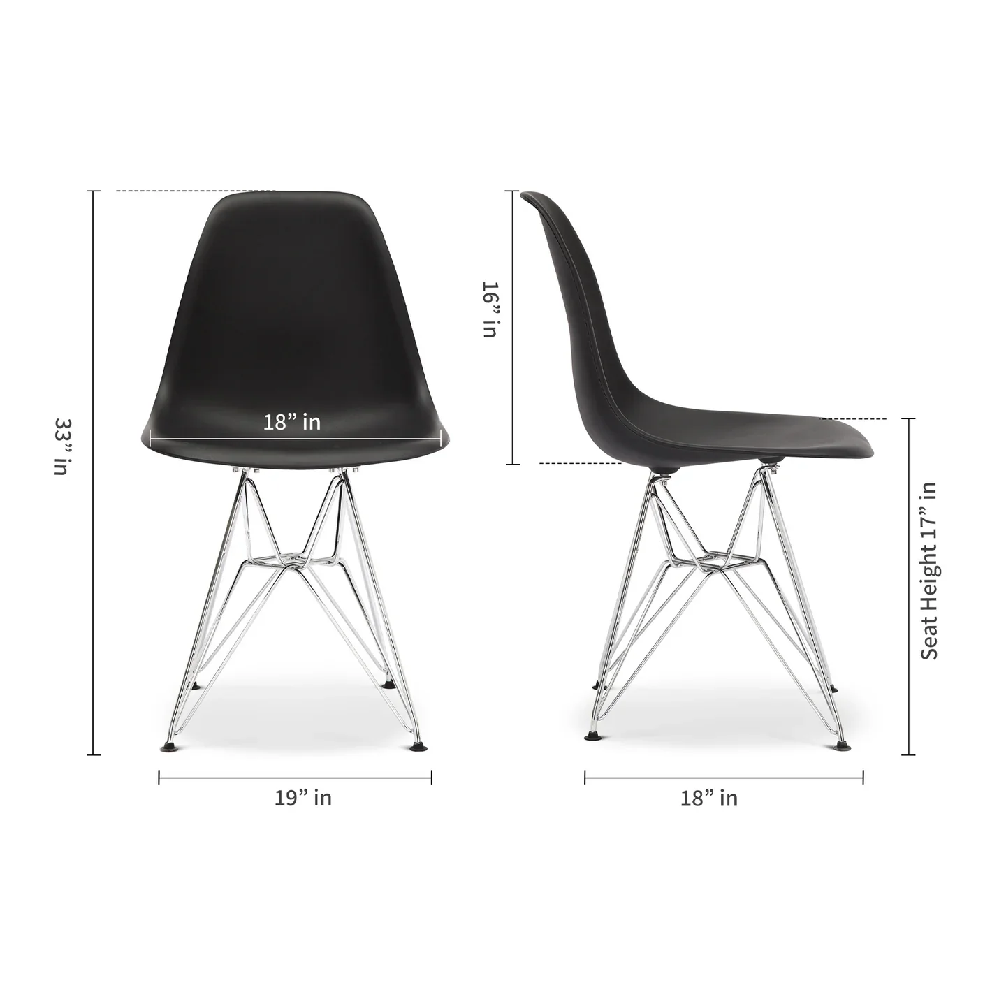 Tower Dining Chair, Black By World Modern Design - Image 5