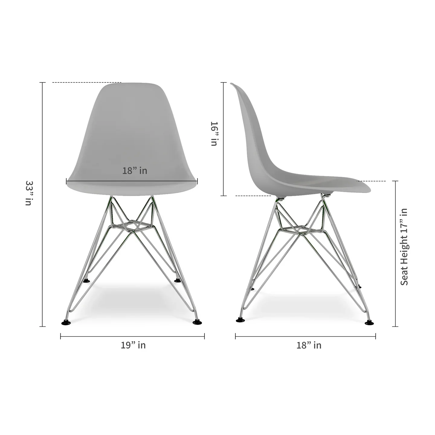 Tower Dining Chair, Gray By World Modern Design - Image 5