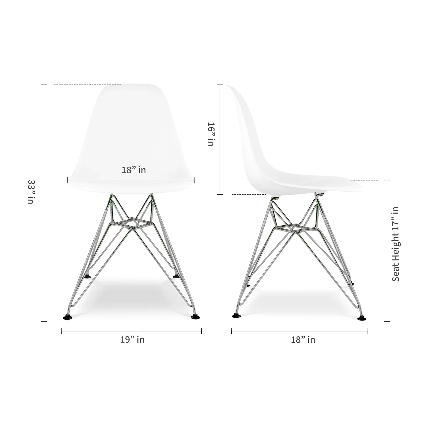Tower Dining Chair, White By World Modern Design - Image 5