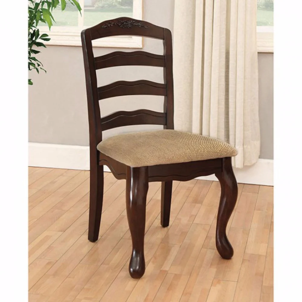 Townsville Cottage Side Chair, Dark Walnut Finish, Set Of 2 By Benzara - Image 4