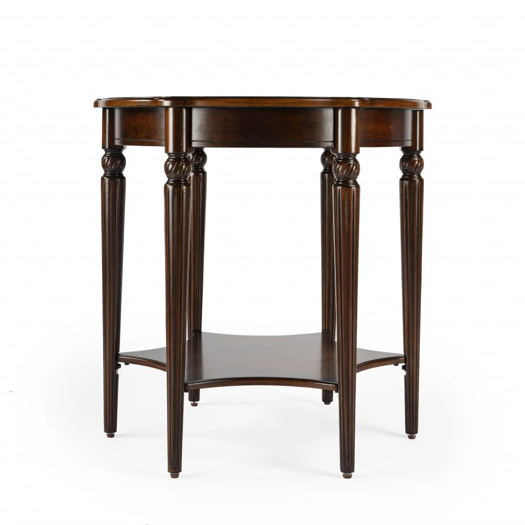 Traditional Cherry Accent Table By Homeroots - Image 3