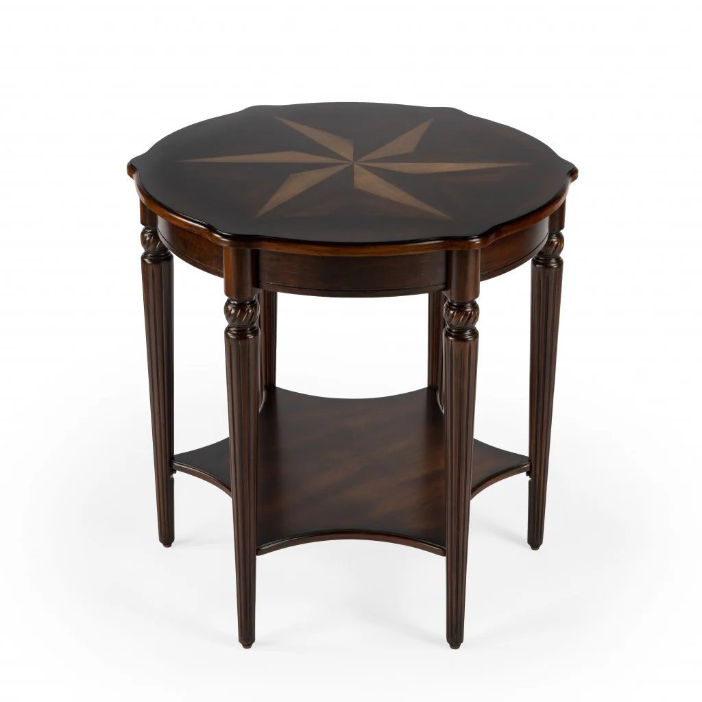 Traditional Cherry Accent Table By Homeroots - Image 4