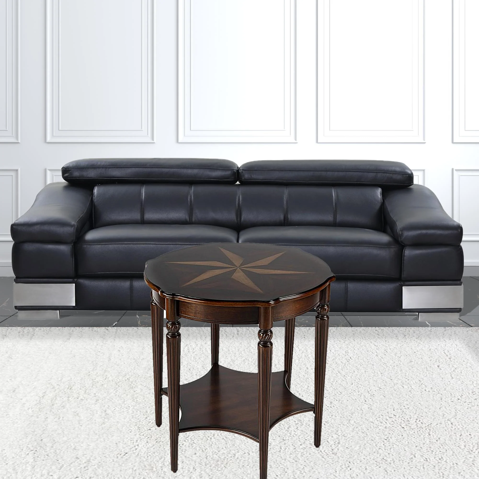 Traditional Cherry Accent Table By Homeroots - Image 5