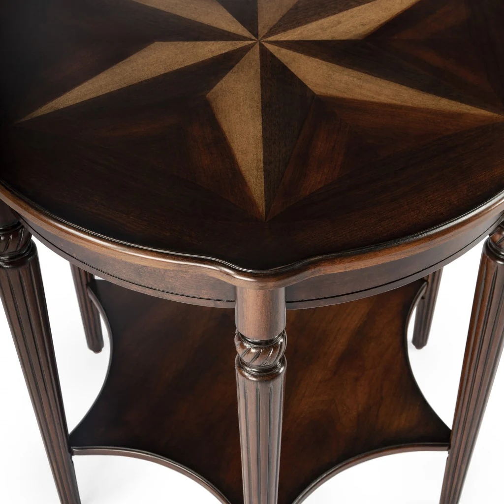 Traditional Cherry Accent Table By Homeroots - Image 6