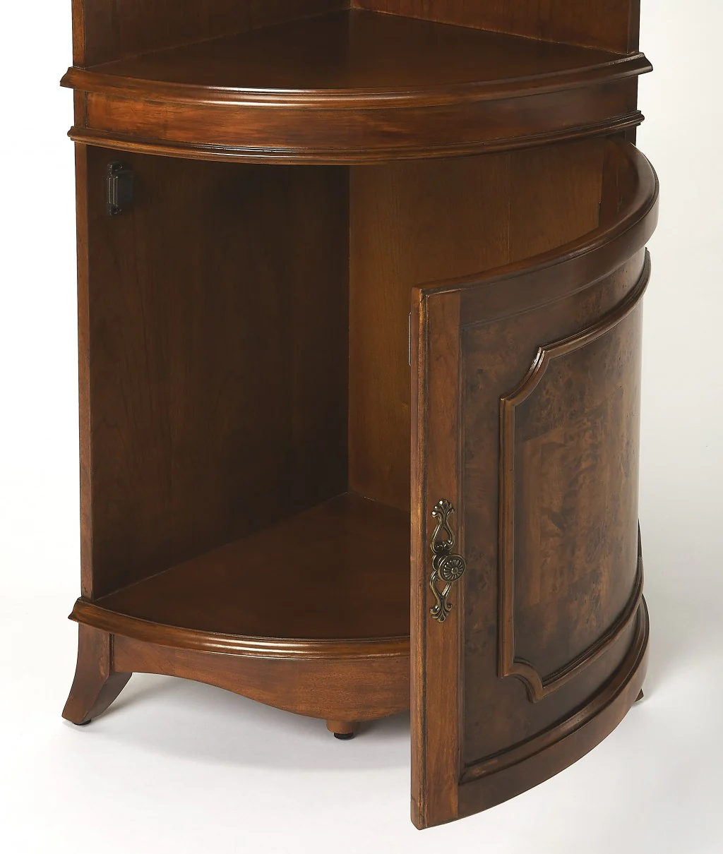Traditional Cherry Corner Cabinet By Homeroots - Image 3