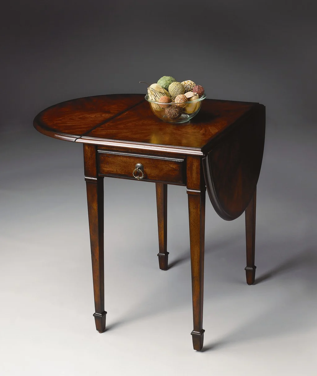Traditional Cherry Drop Leaf Table By Homeroots - Image 5