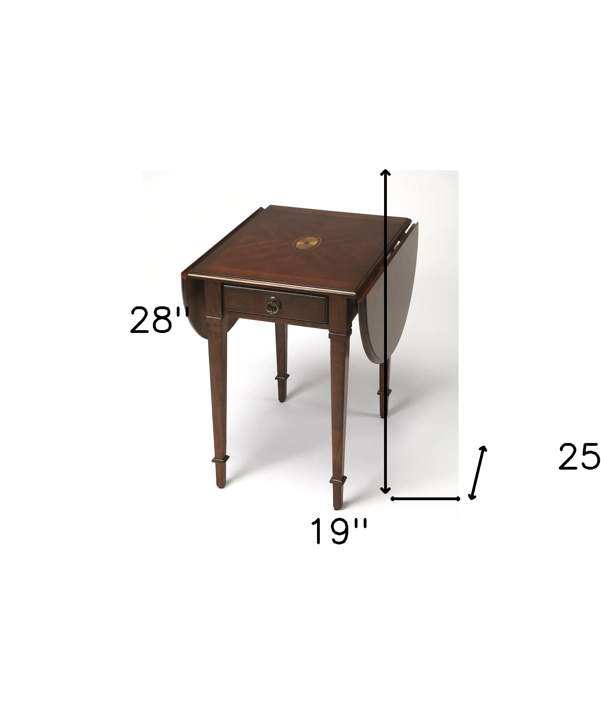 Traditional Cherry Drop Leaf Table By Homeroots - Image 6