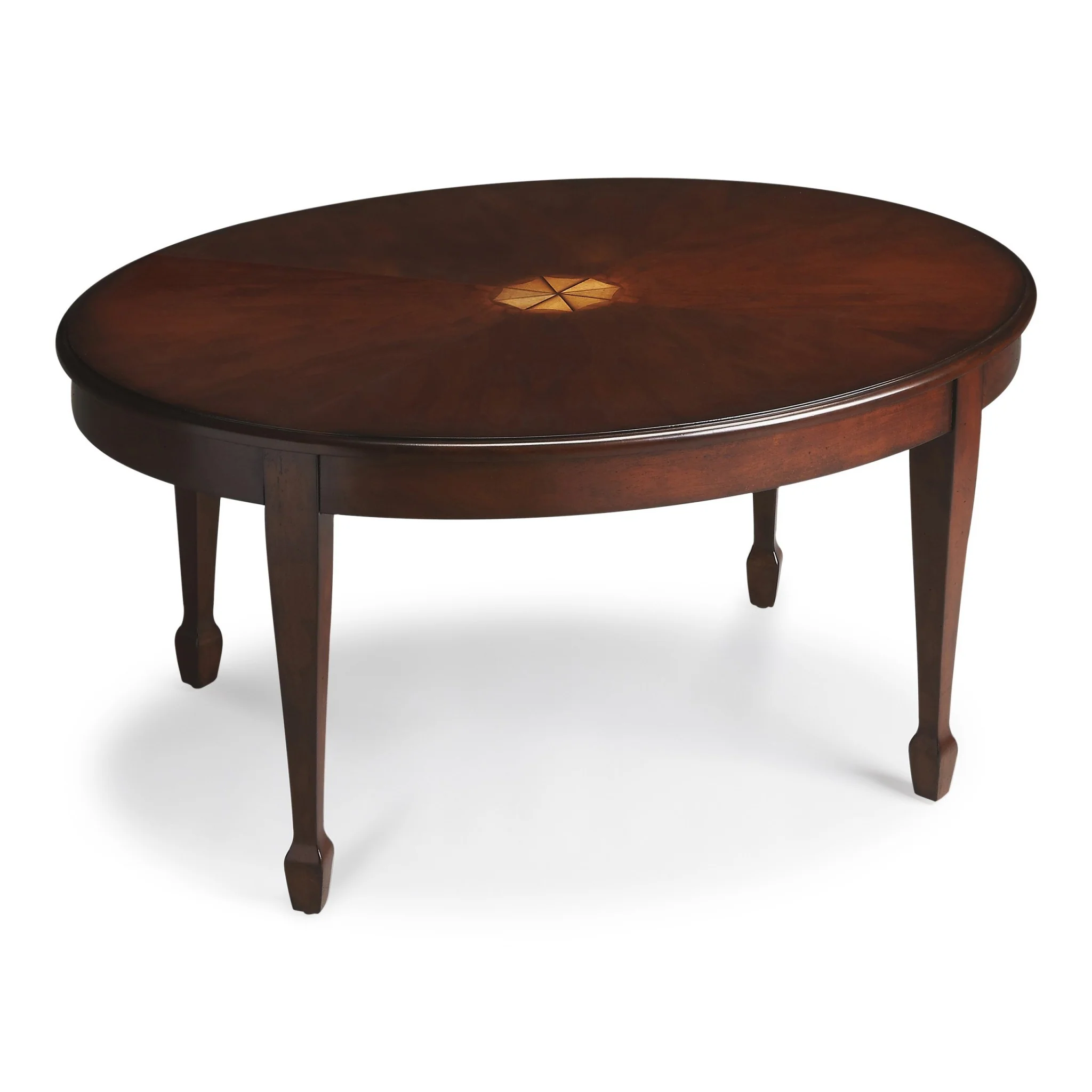 Traditional Cherry Oval Coffee Table By Homeroots - Image 2