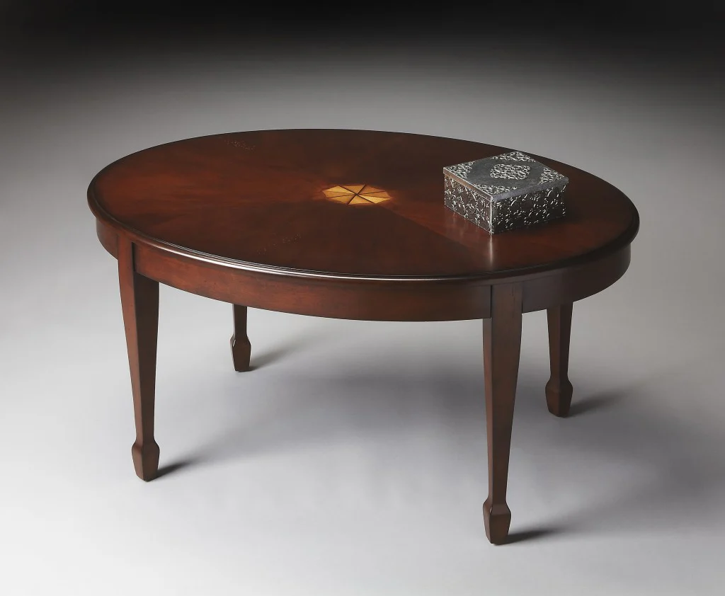 Traditional Cherry Oval Coffee Table By Homeroots - Image 7