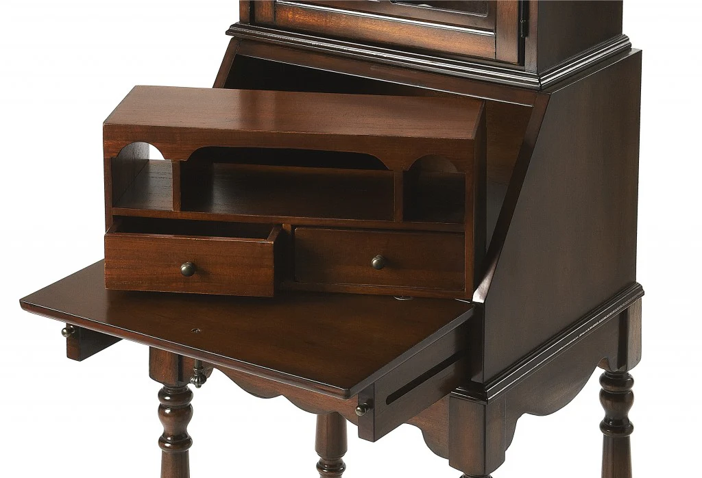 Traditional Deep Cherry Secretary By Homeroots - Image 5