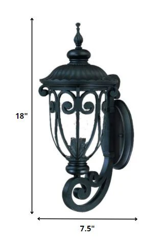 Traditional Matte Black Wall Sconce By Homeroots - Image 2