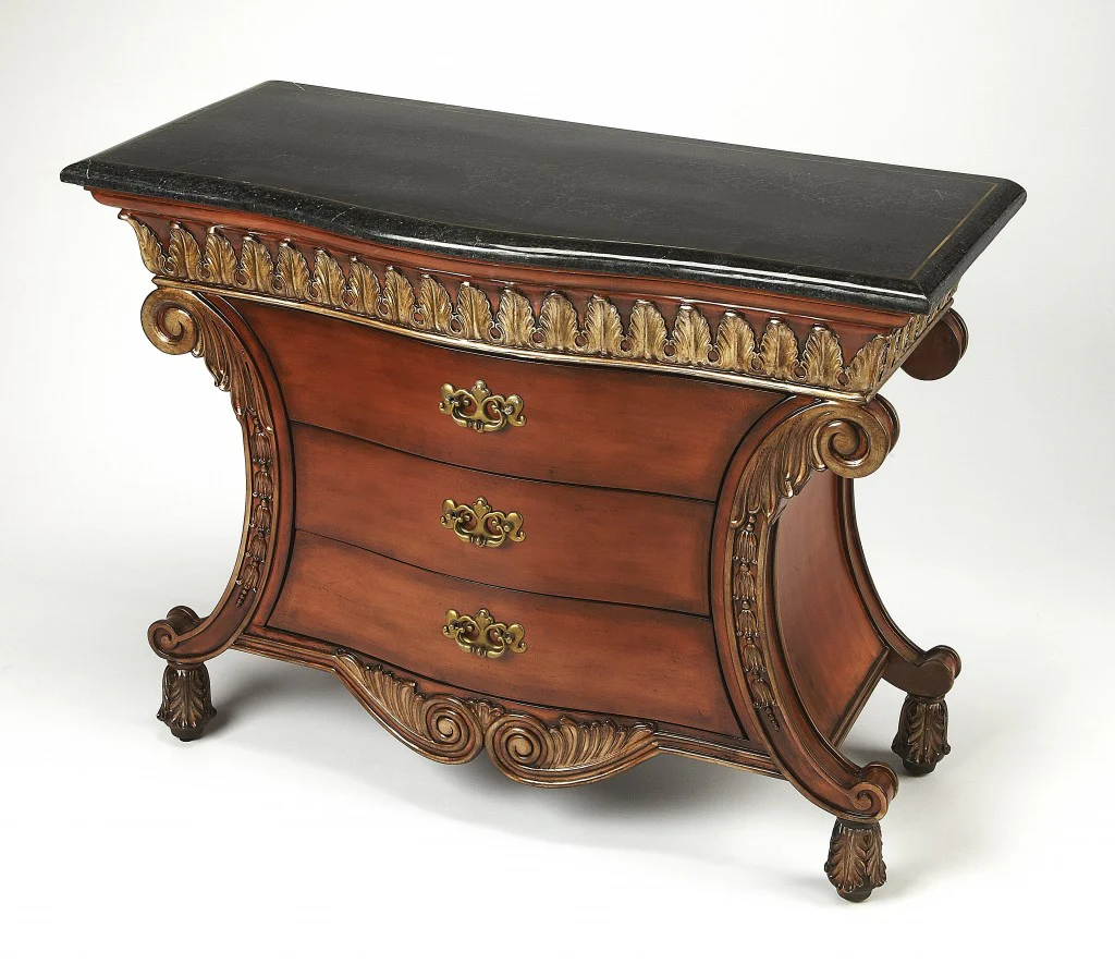 Traditional Style Carved Desk By Homeroots - Image 2