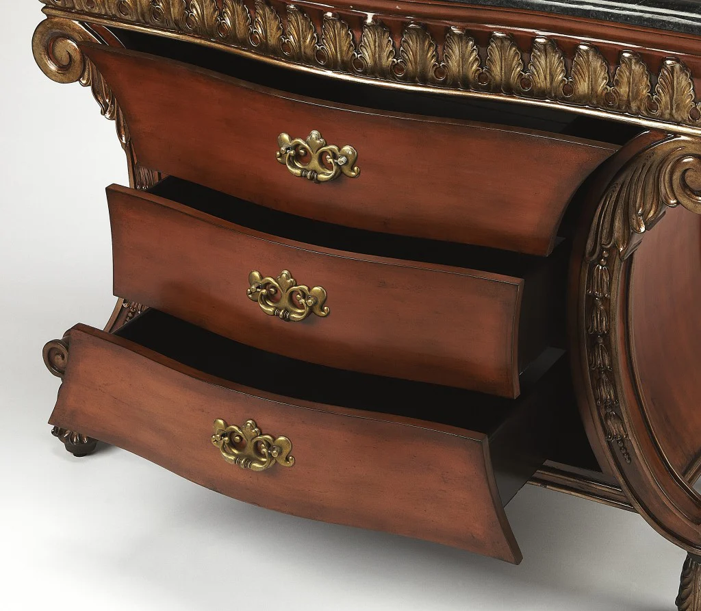 Traditional Style Carved Desk By Homeroots - Image 3