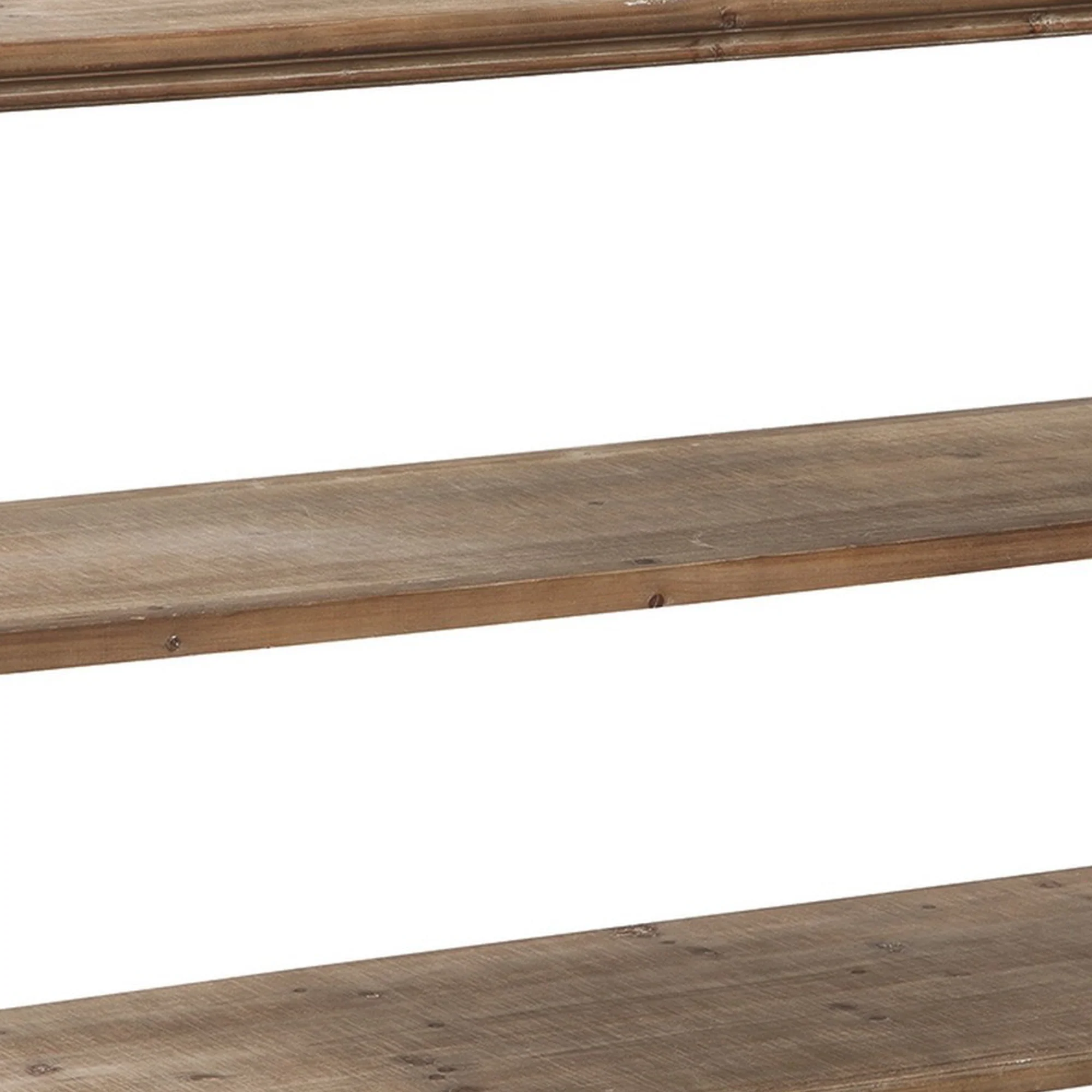 Traditional Style Console Sofa Table With Scalloped Design White And Brown By Benzara - Image 5
