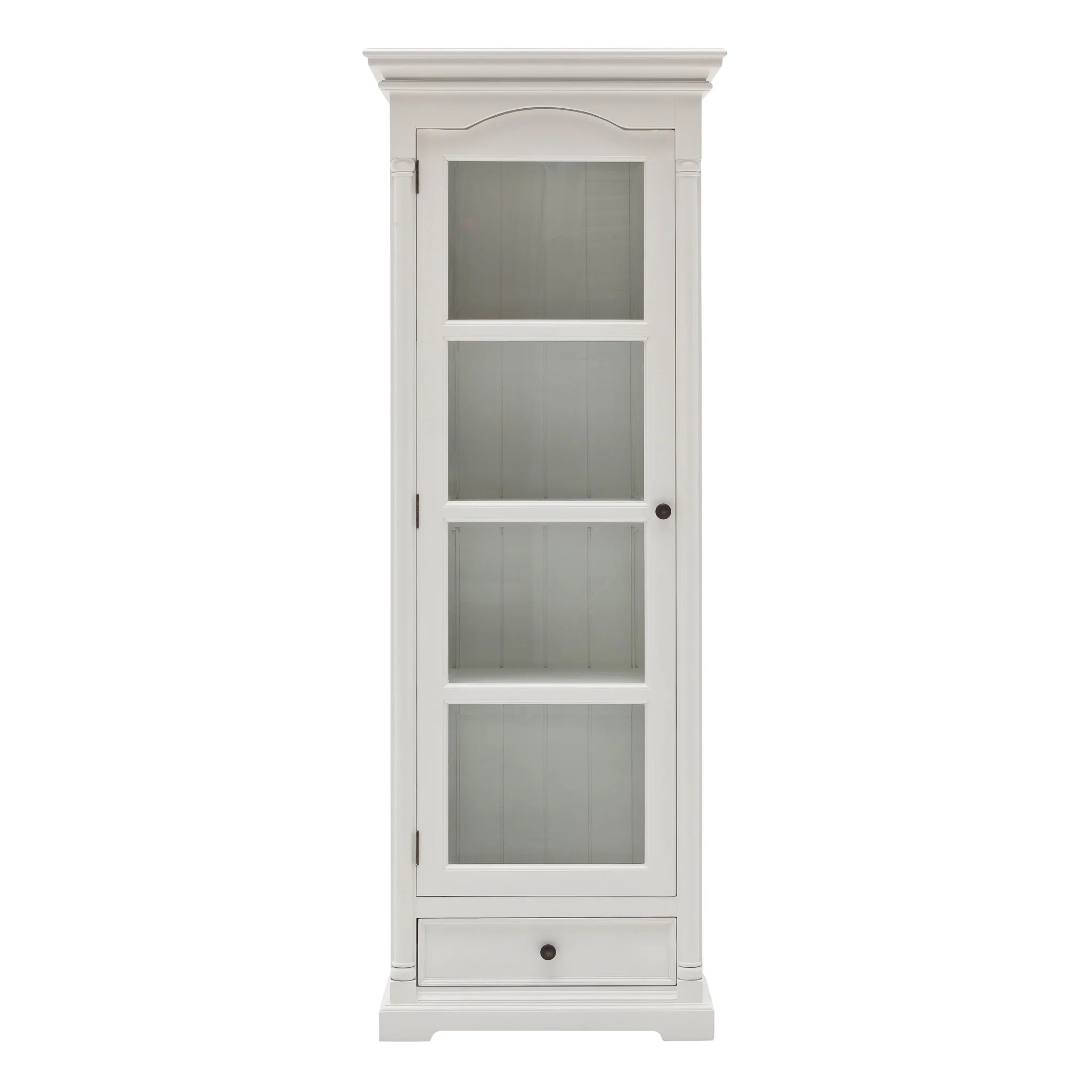Traditional White And Glass Door Storage Cabinet By Homeroots - Image 2