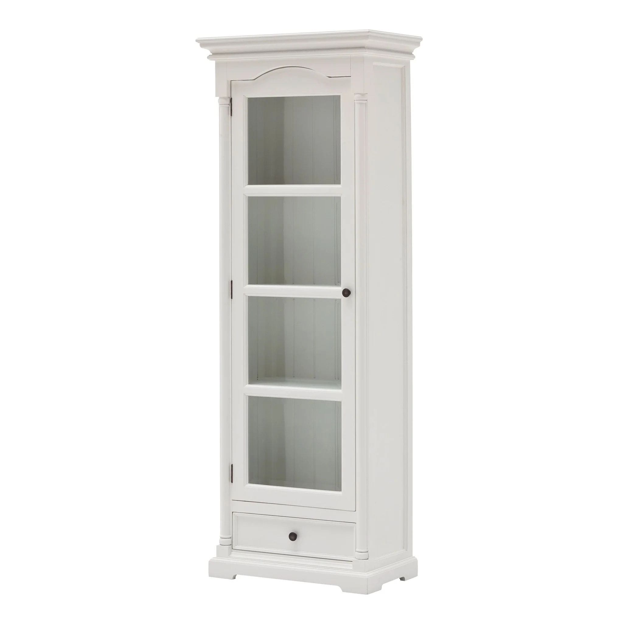Traditional White And Glass Door Storage Cabinet By Homeroots - Image 3