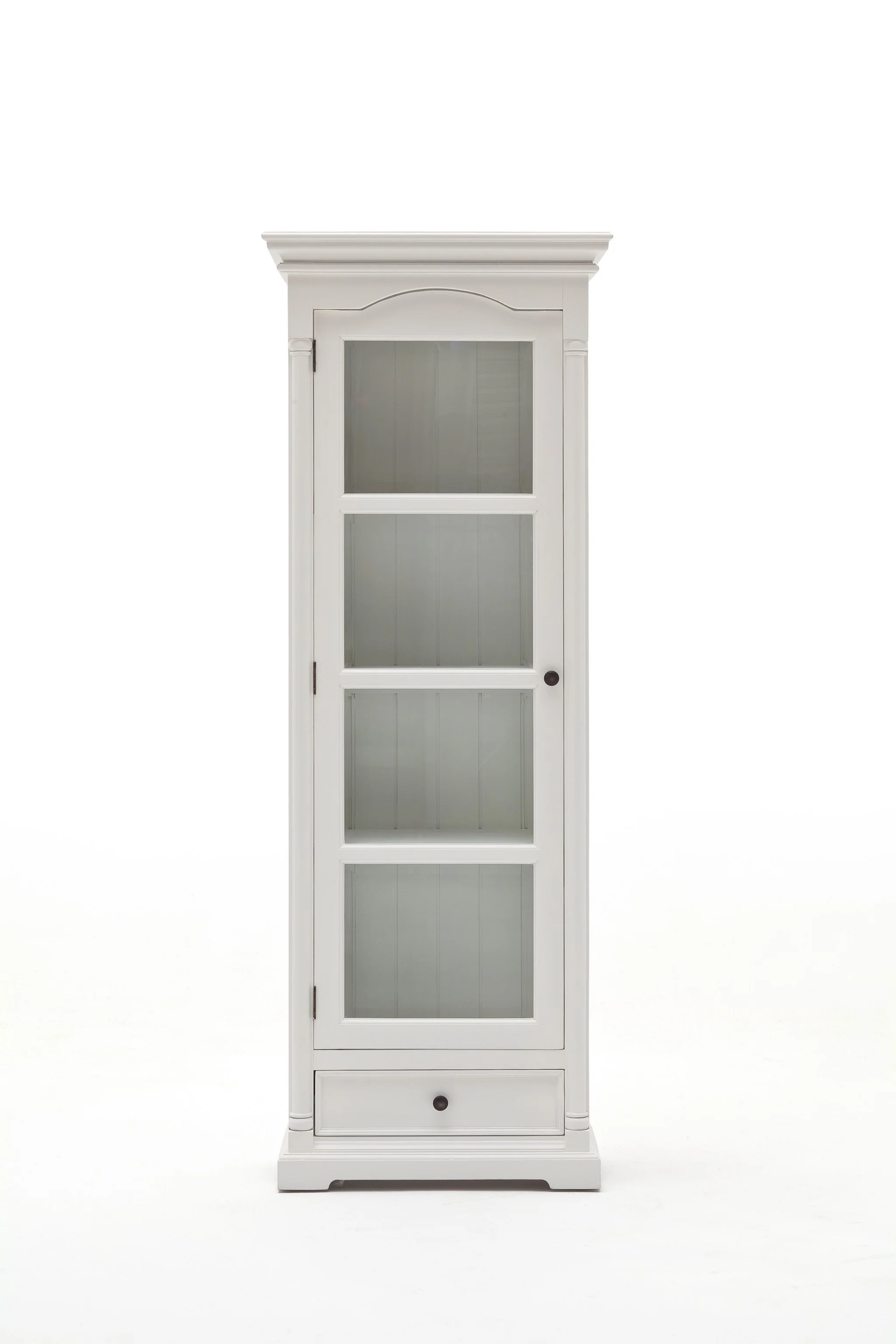 Traditional White And Glass Door Storage Cabinet By Homeroots - Image 7