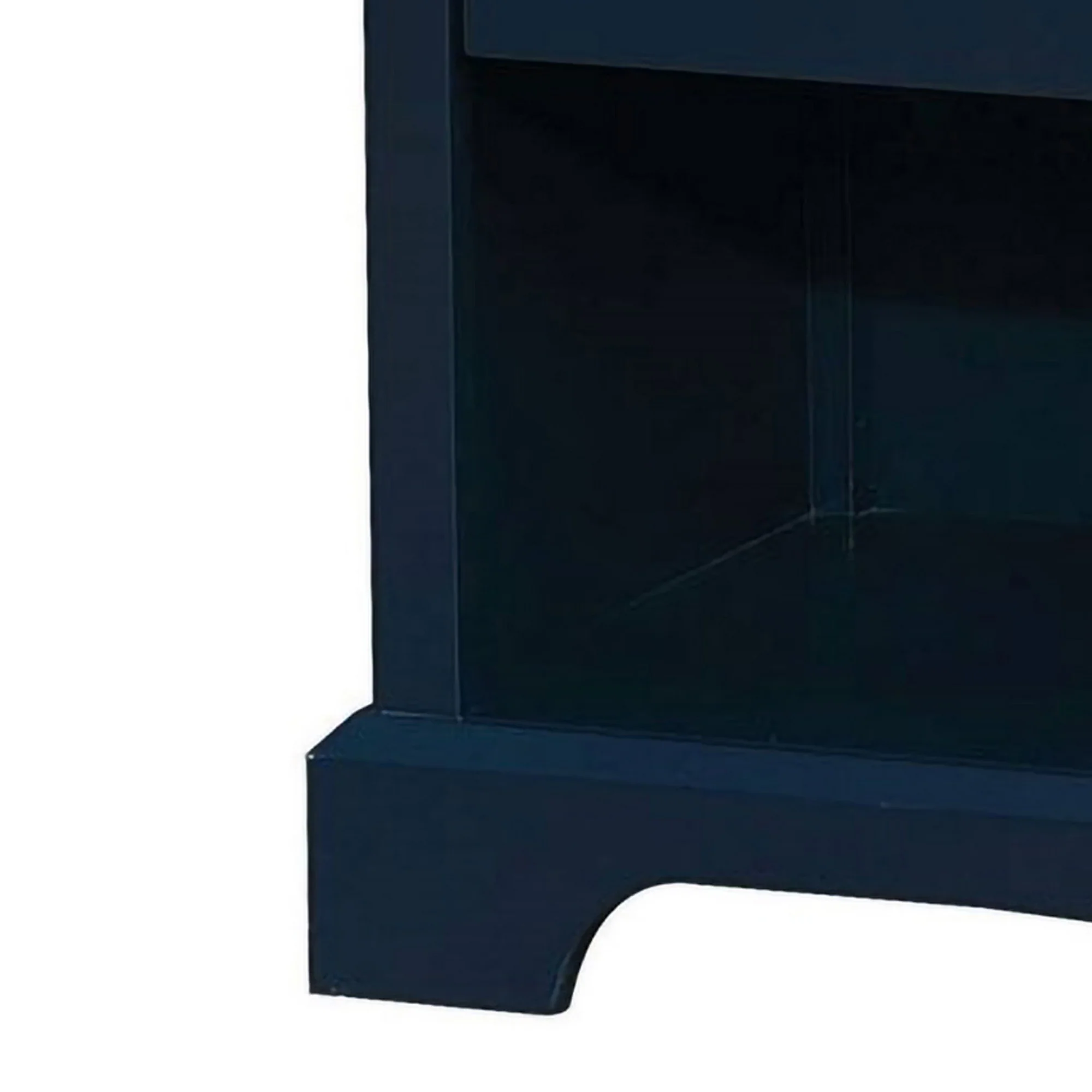 Transitional 1 Drawer Wooden Nightstand With Open Compartment Blue By Benzara - Image 3