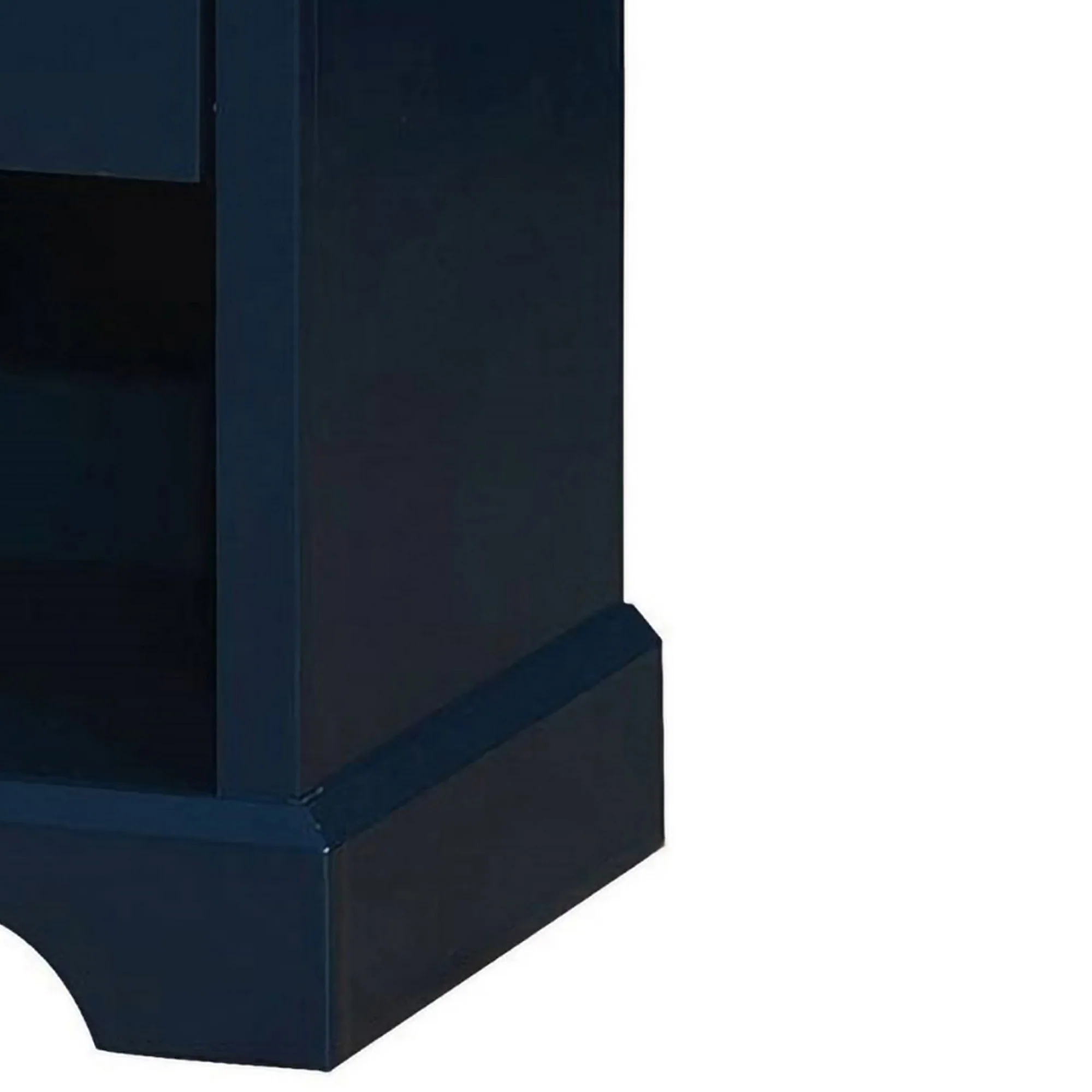 Transitional 1 Drawer Wooden Nightstand With Open Compartment Blue By Benzara - Image 4
