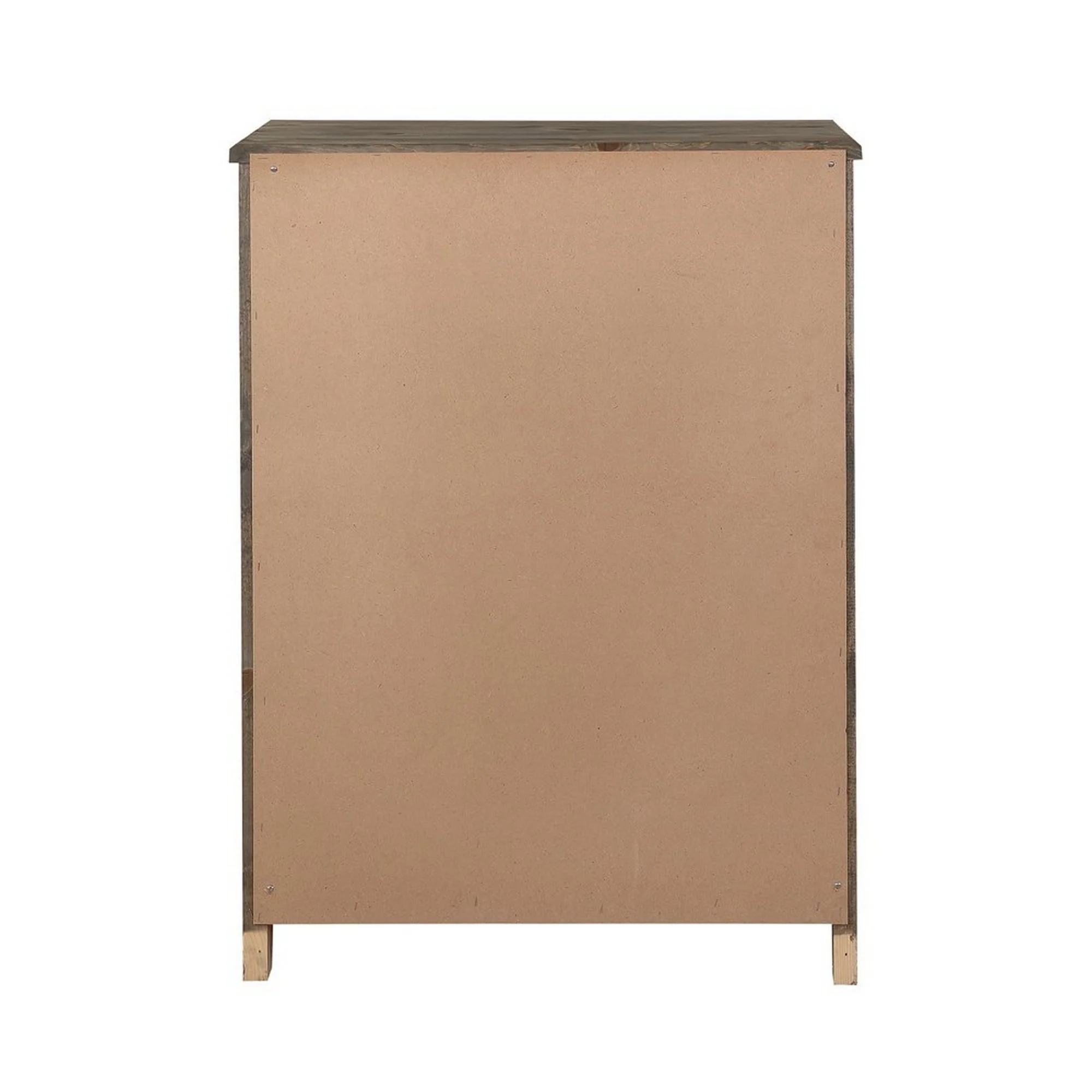 Transitional Style Wooden Chest With 4 Drawer Setup And Tapered Legs, Brown By Benzara - Image 4