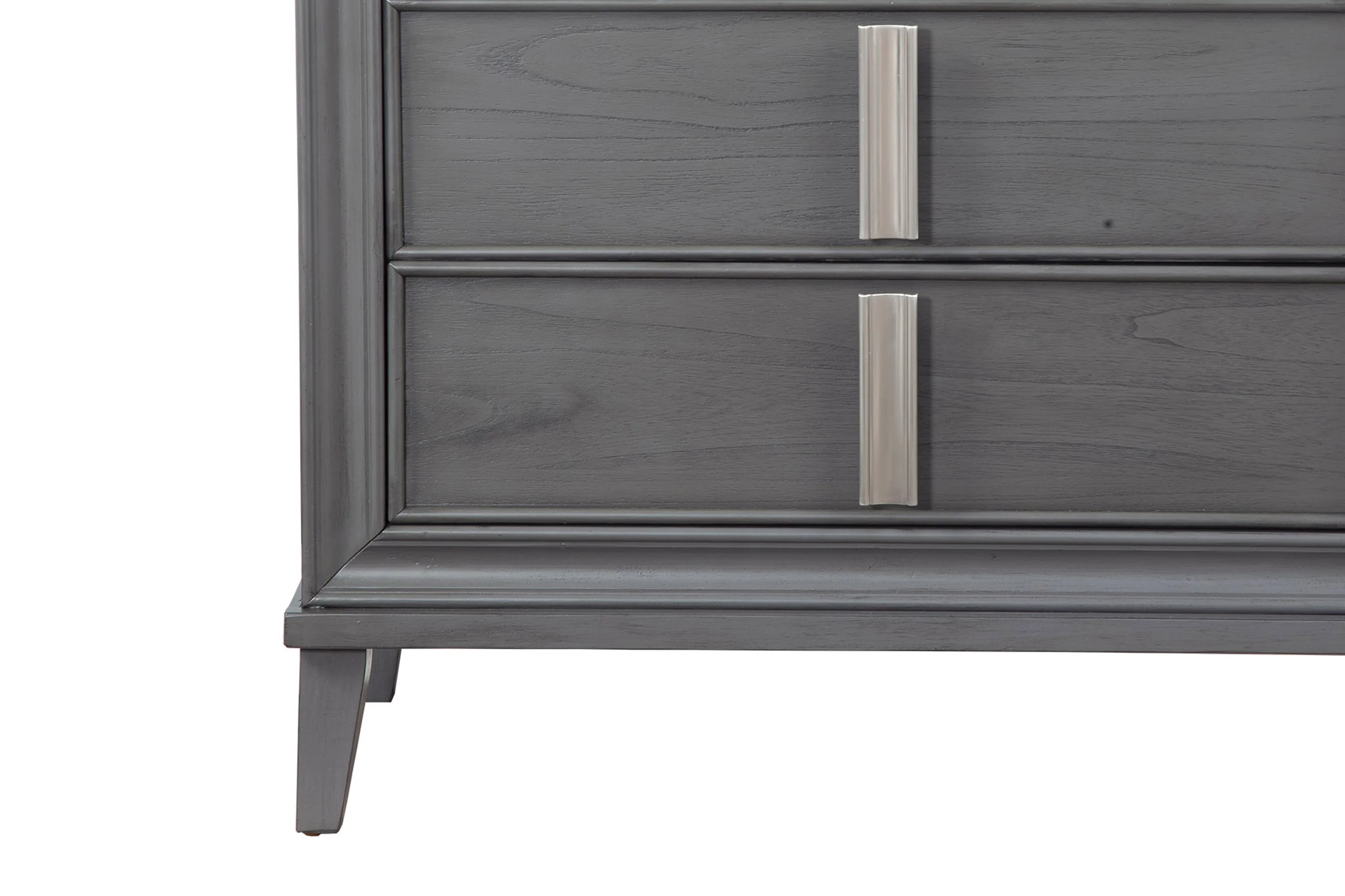 Transitional Style Wooden Media Chest With Two Drawers And One Open Shelf, Gray By Benzara - Image 5