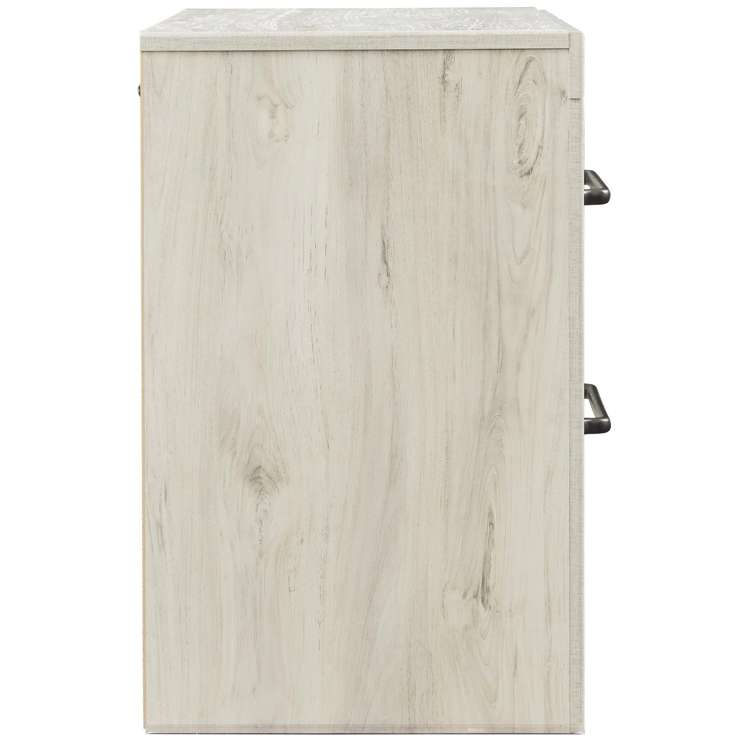 Transitional Wooden Two Drawer Setup Nightstand With Bar Handles, White By Benzara - Image 4