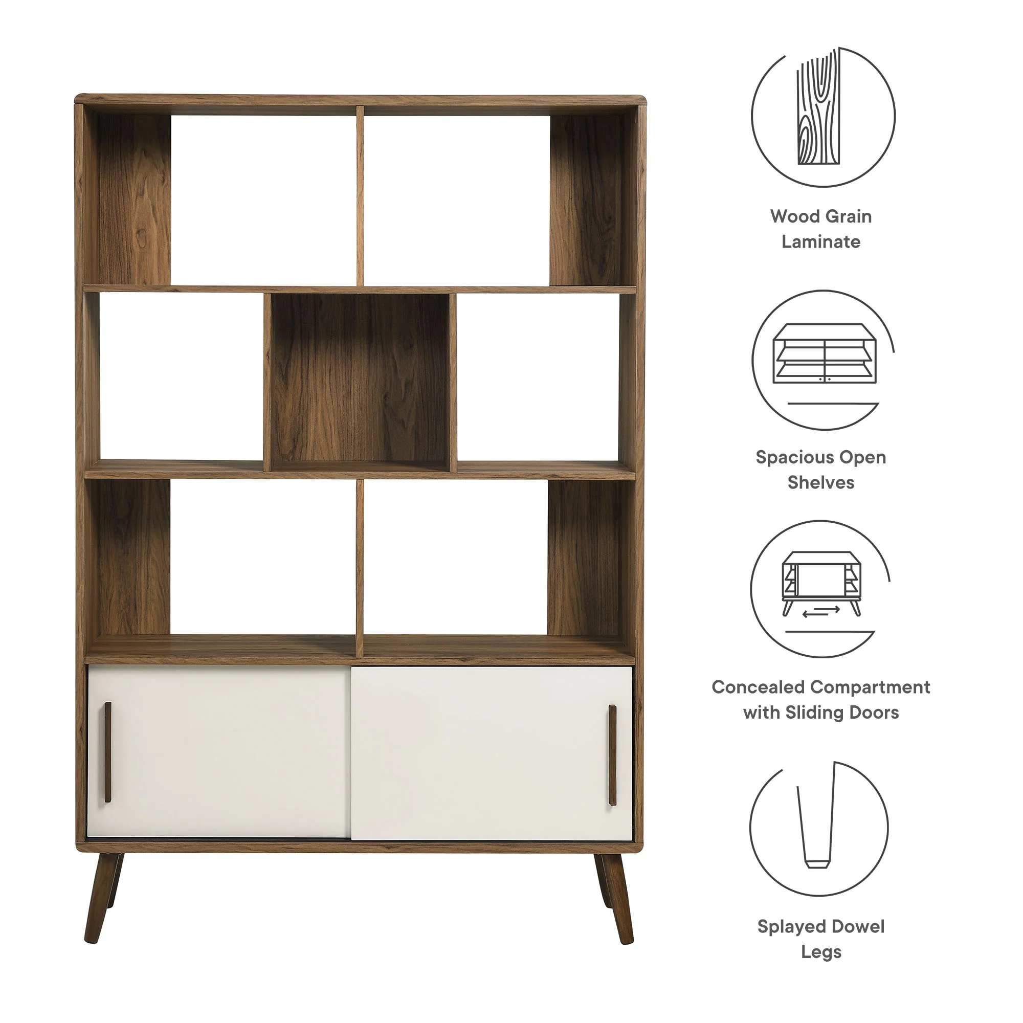 Transmit 45" Bookcase with Sliding Doors by Modway - Image 17