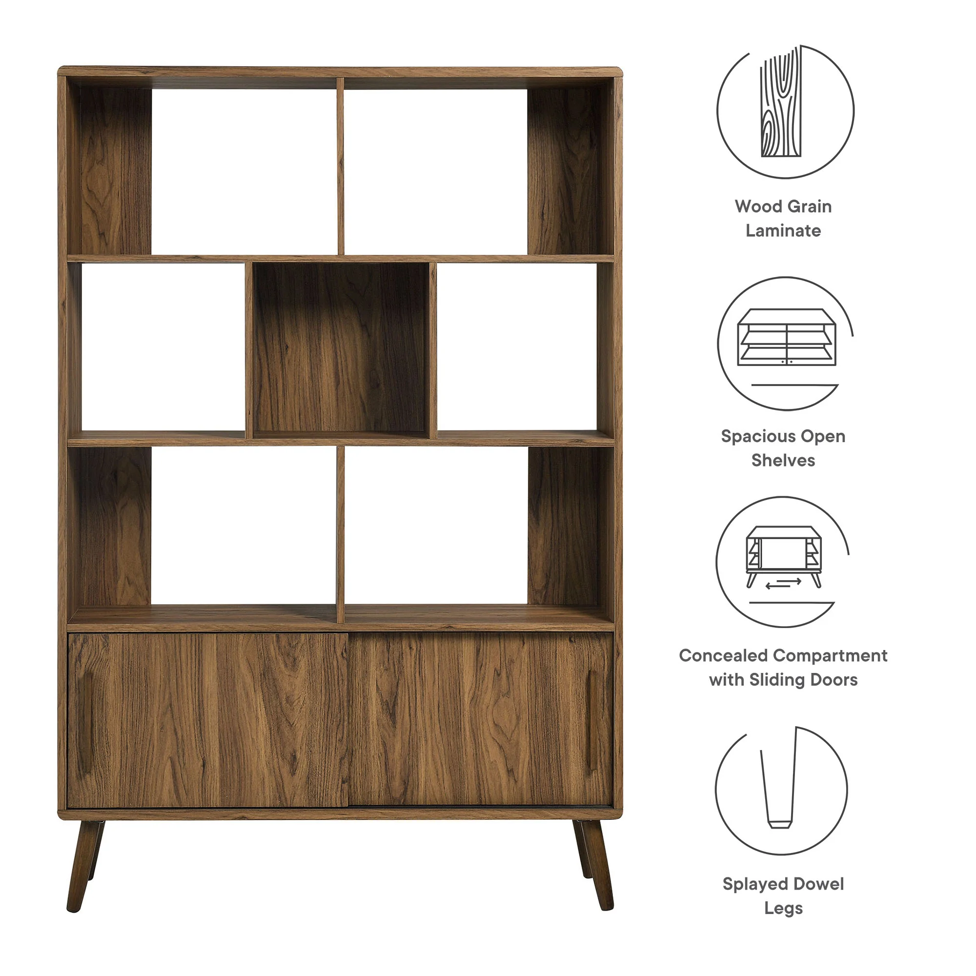 Transmit 45" Bookcase with Sliding Doors by Modway - Image 8