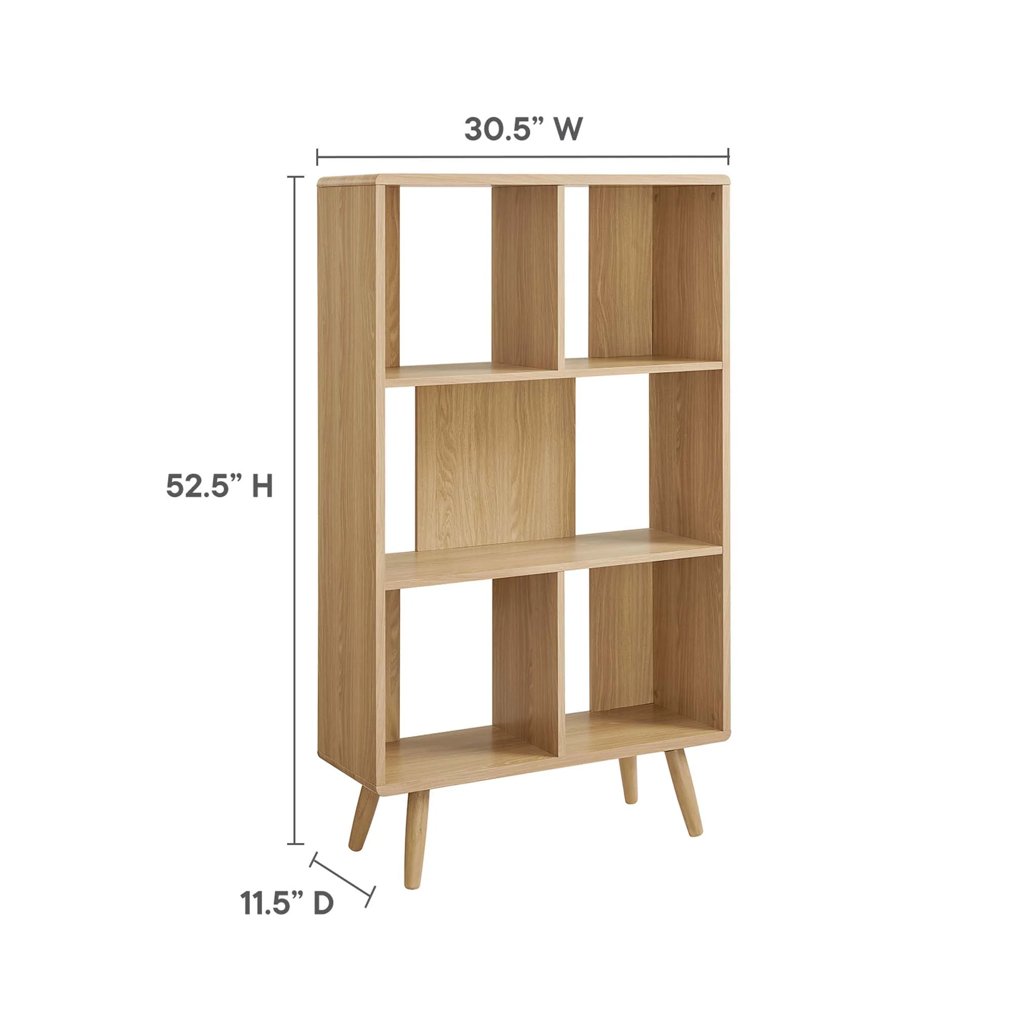 Transmit 5 Shelf Wood Grain Bookcase by Modway - Image 16