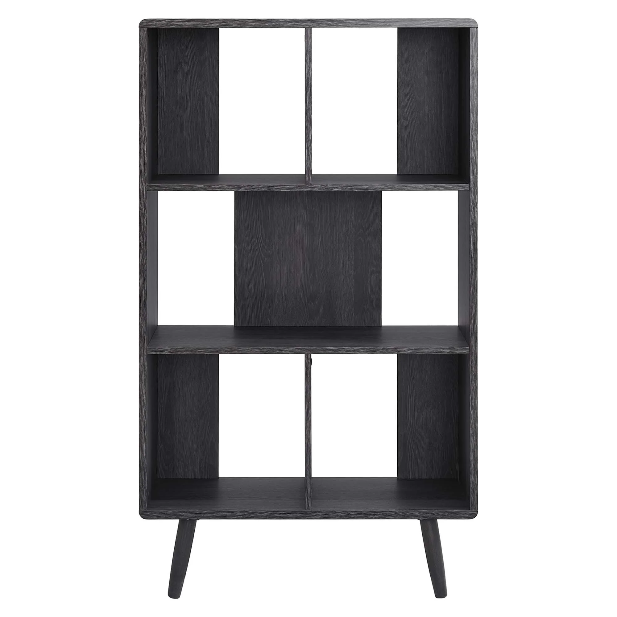 Transmit 5 Shelf Wood Grain Bookcase by Modway - Image 4