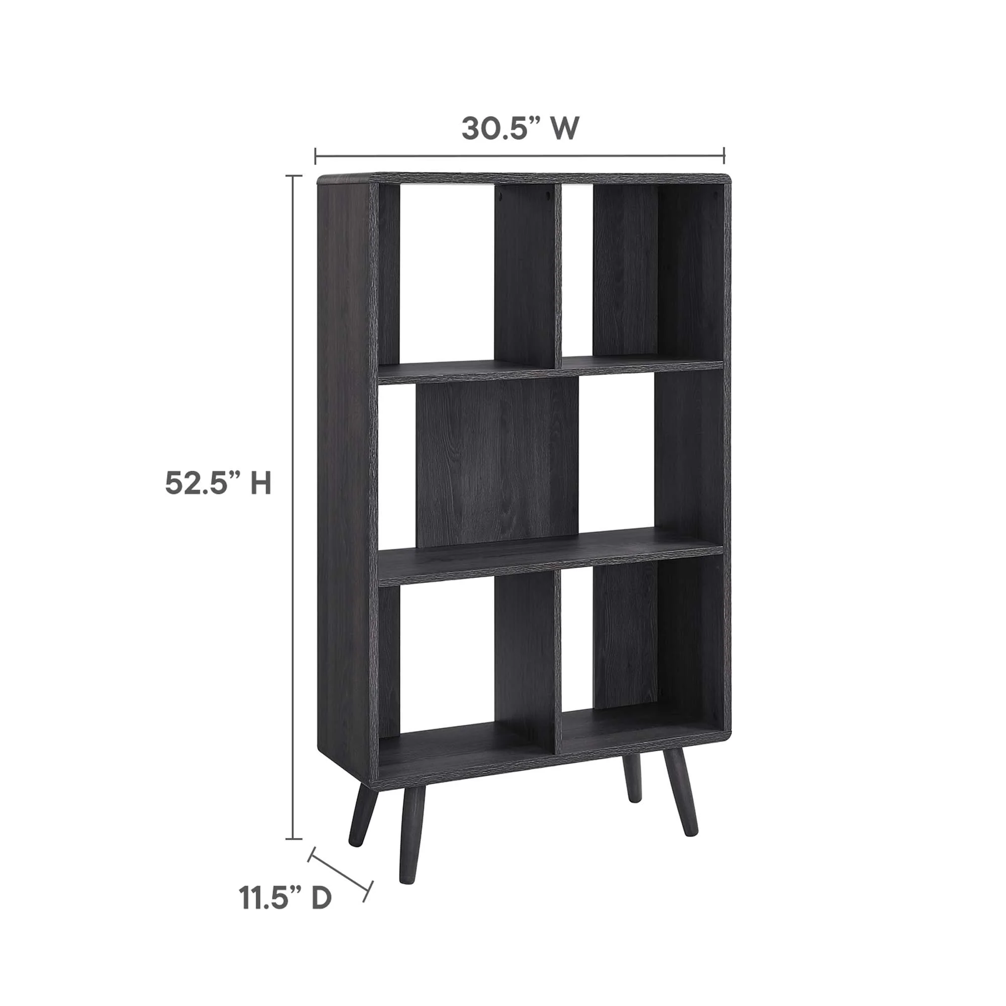 Transmit 5 Shelf Wood Grain Bookcase by Modway - Image 8