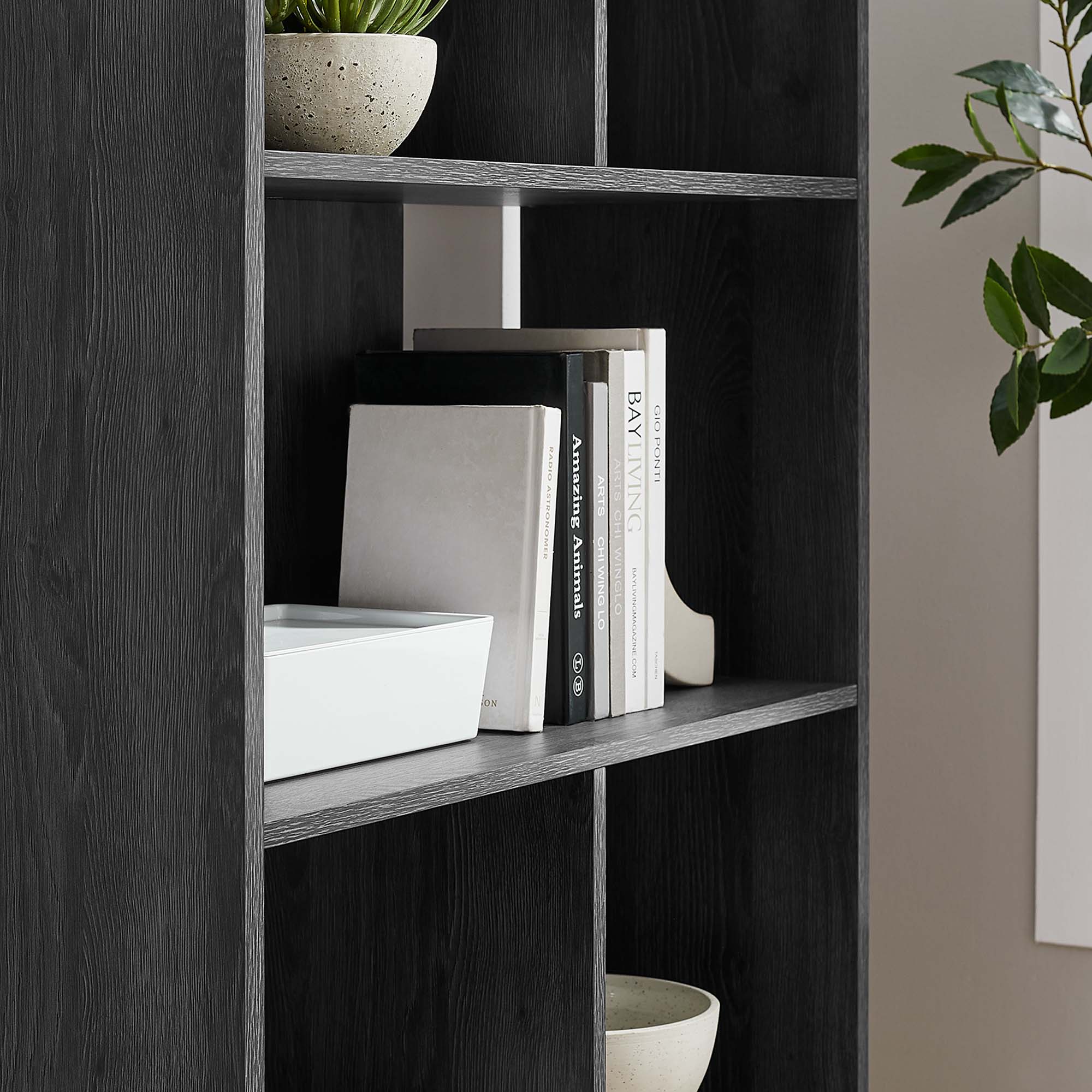 Transmit 5 Shelf Wood Grain Bookcase by Modway - Image 9