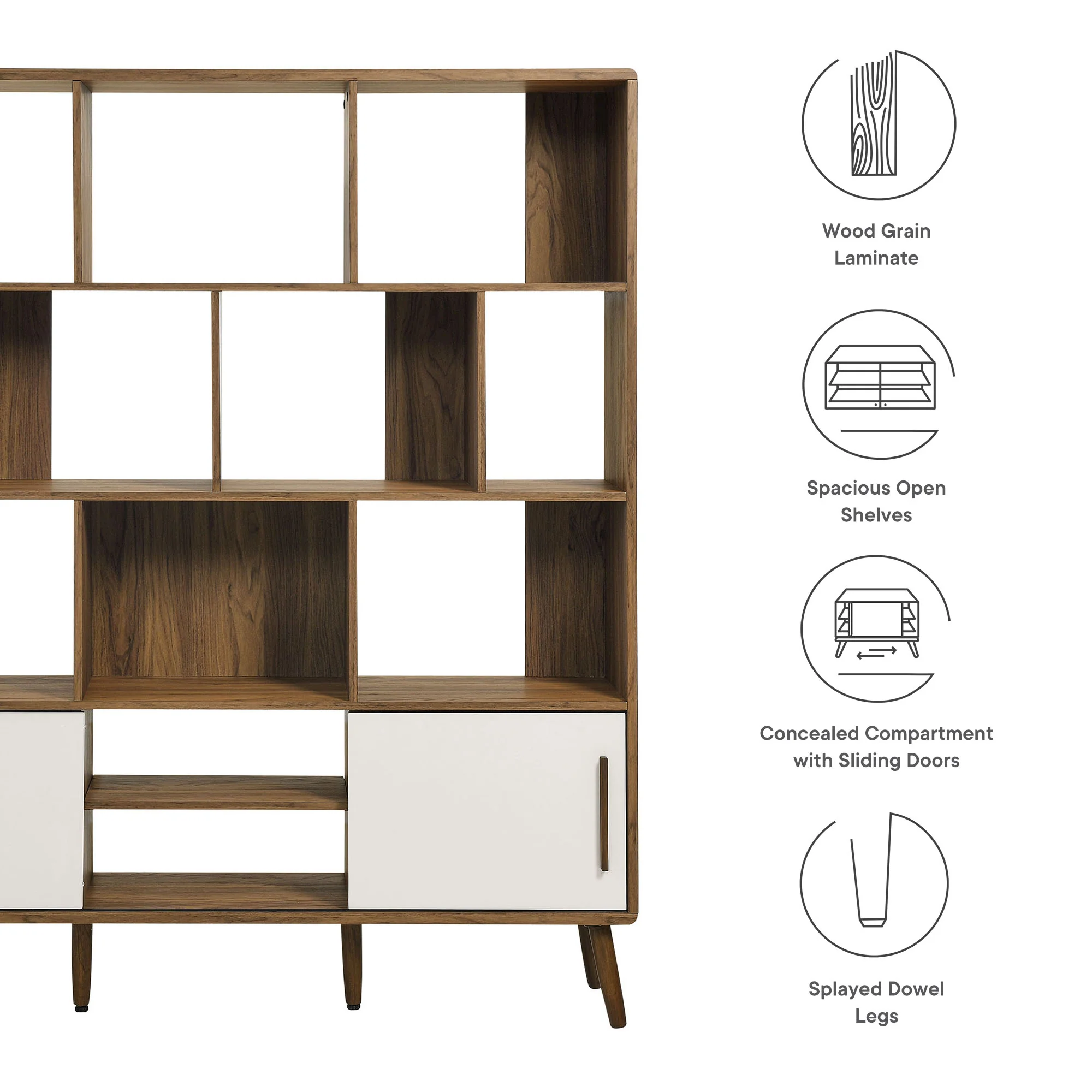 Transmit 59" Bookcase with Sliding Doors by Modway - Image 17