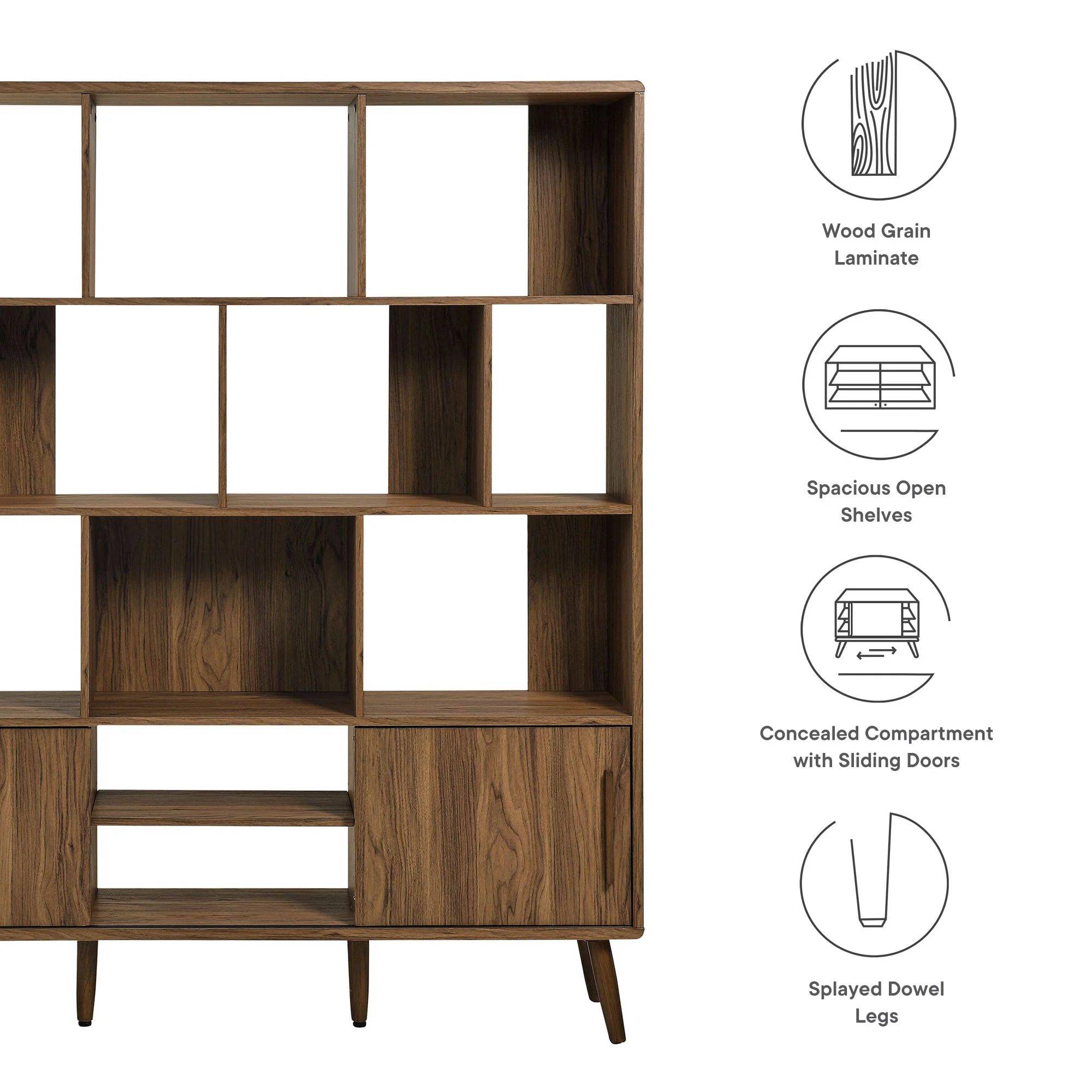 Transmit 59" Bookcase with Sliding Doors by Modway - Image 8