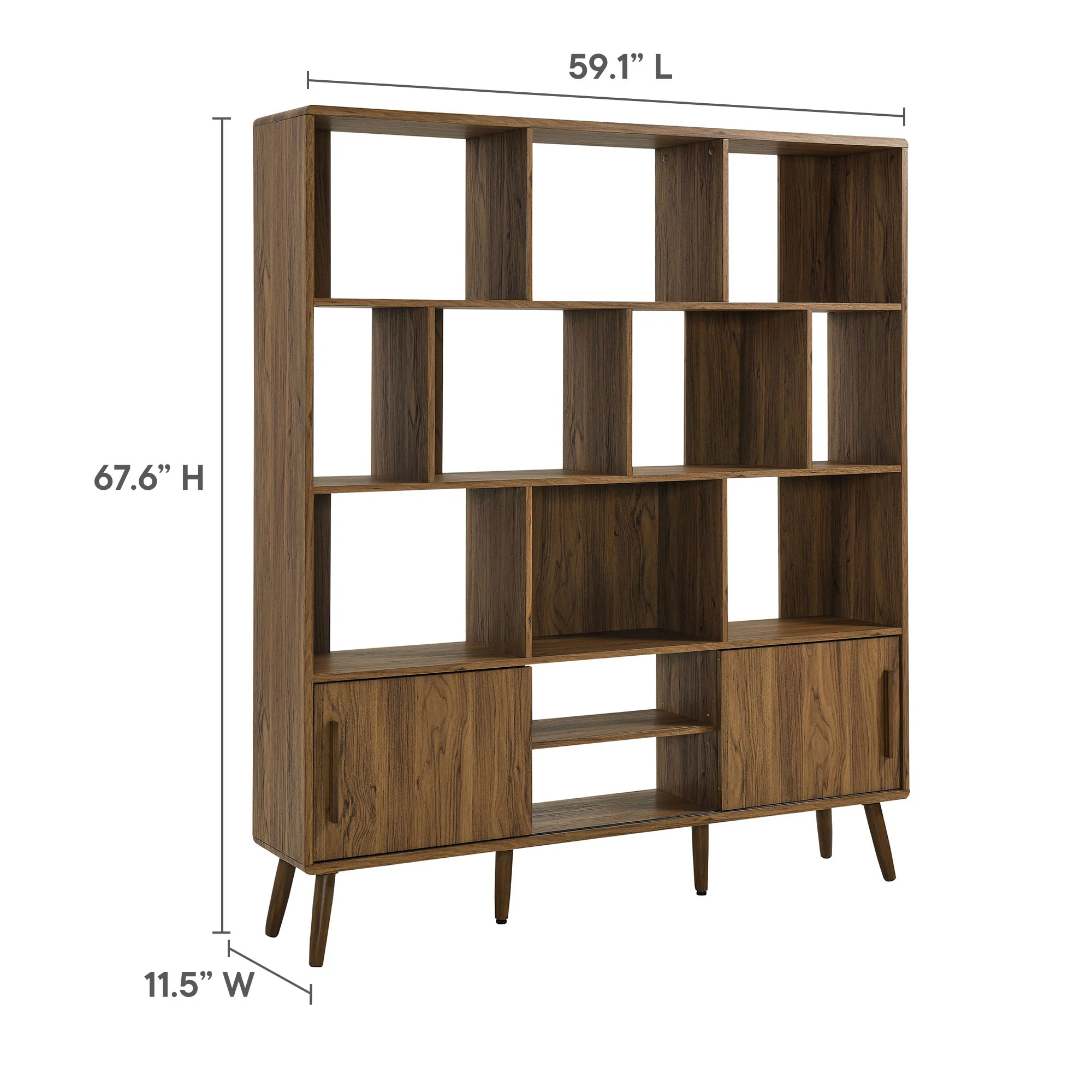 Transmit 59" Bookcase with Sliding Doors by Modway - Image 9