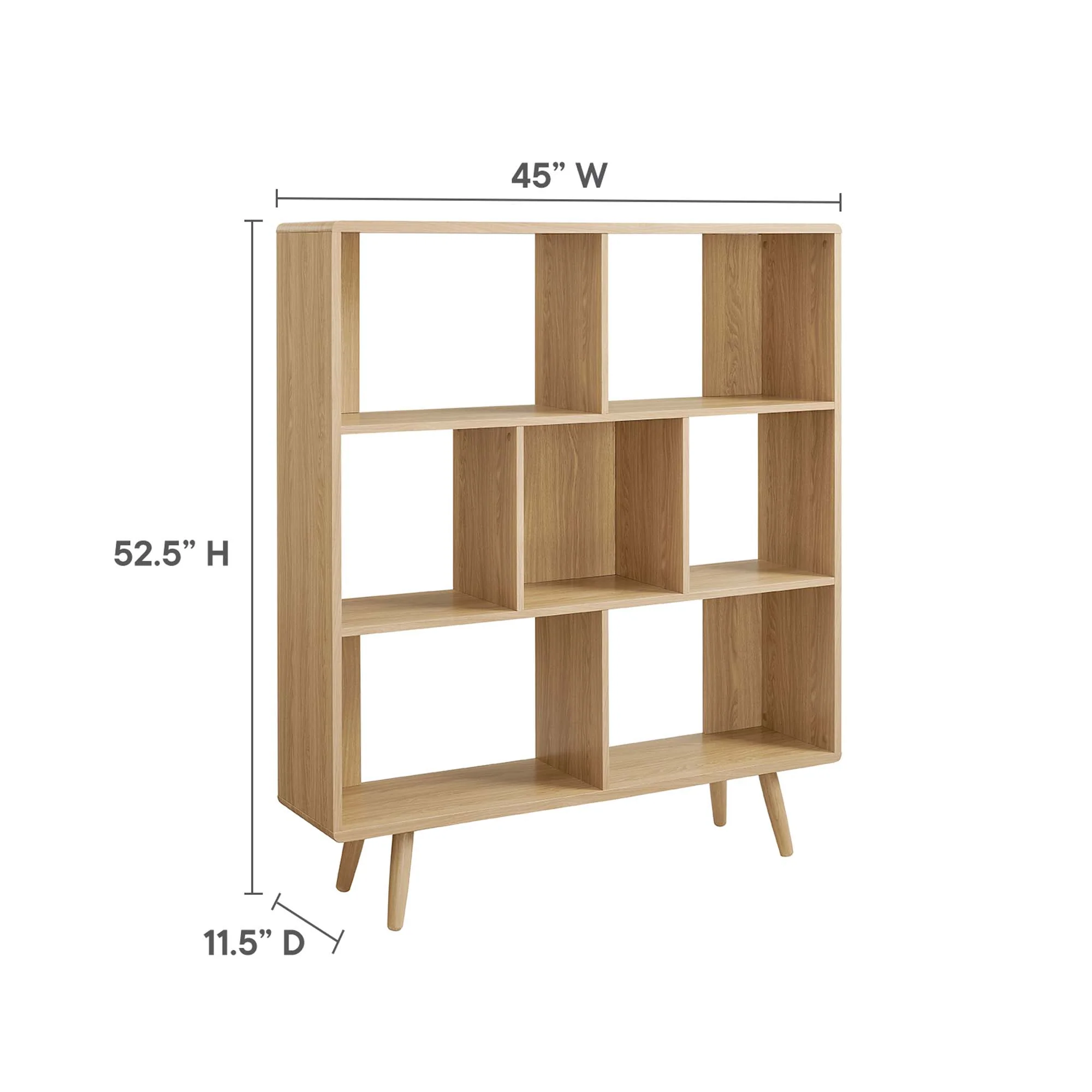 Transmit 7 Shelf Wood Grain Bookcase by Modway - Image 16