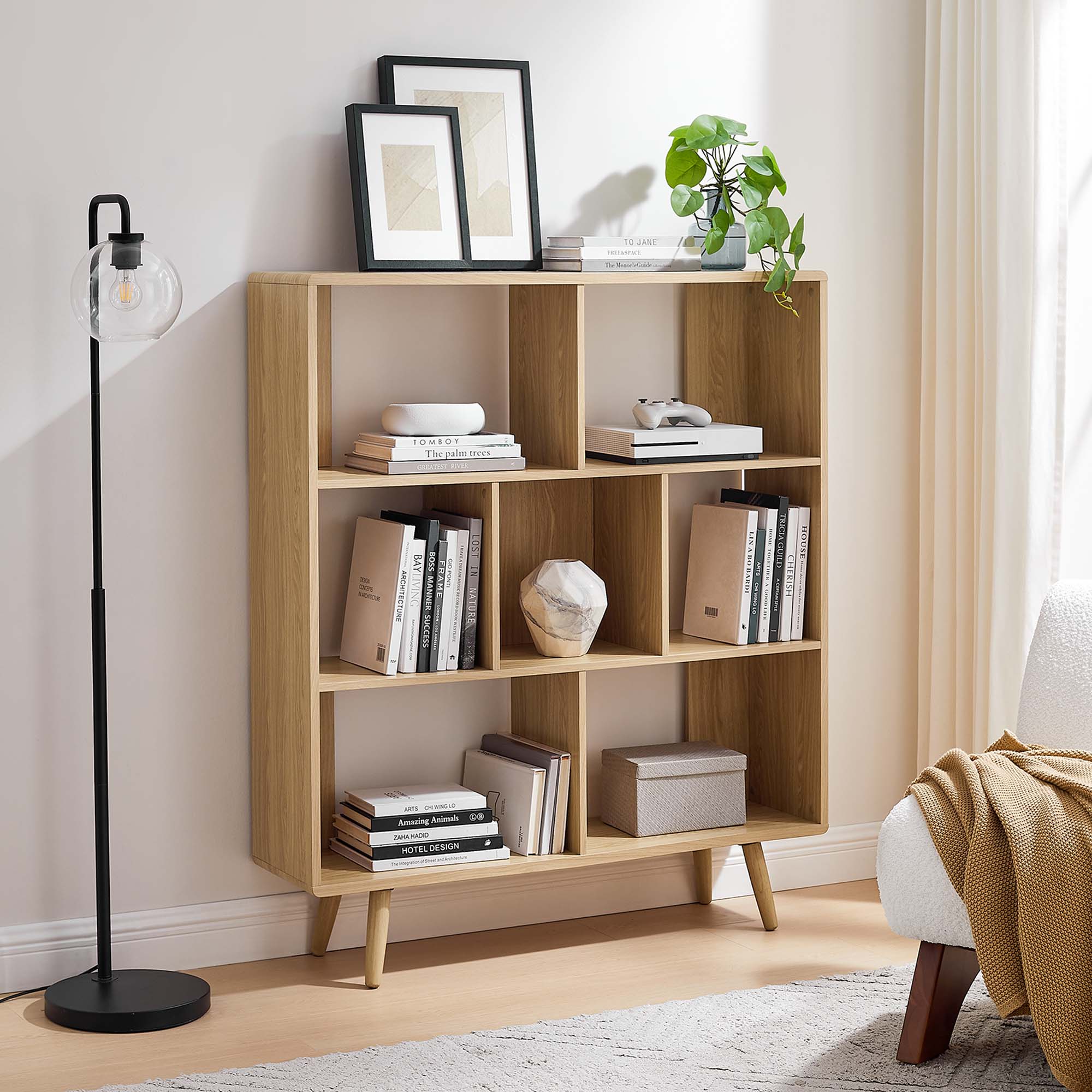 Transmit 7 Shelf Wood Grain Bookcase by Modway - Image 18