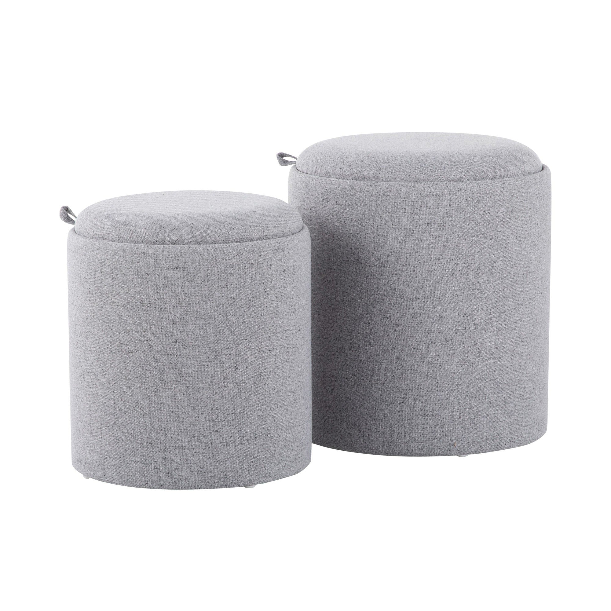 Tray Nesting Ottoman Set Charcoal By LumiSource - Image 10