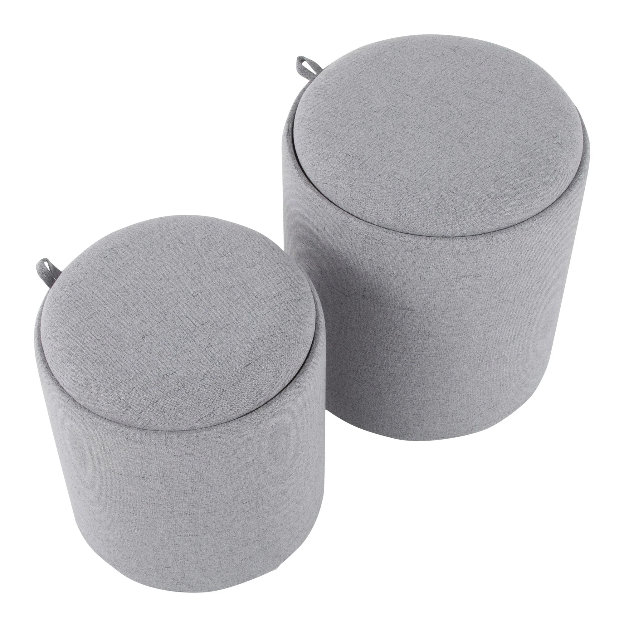 Tray Nesting Ottoman Set Charcoal By LumiSource - Image 11