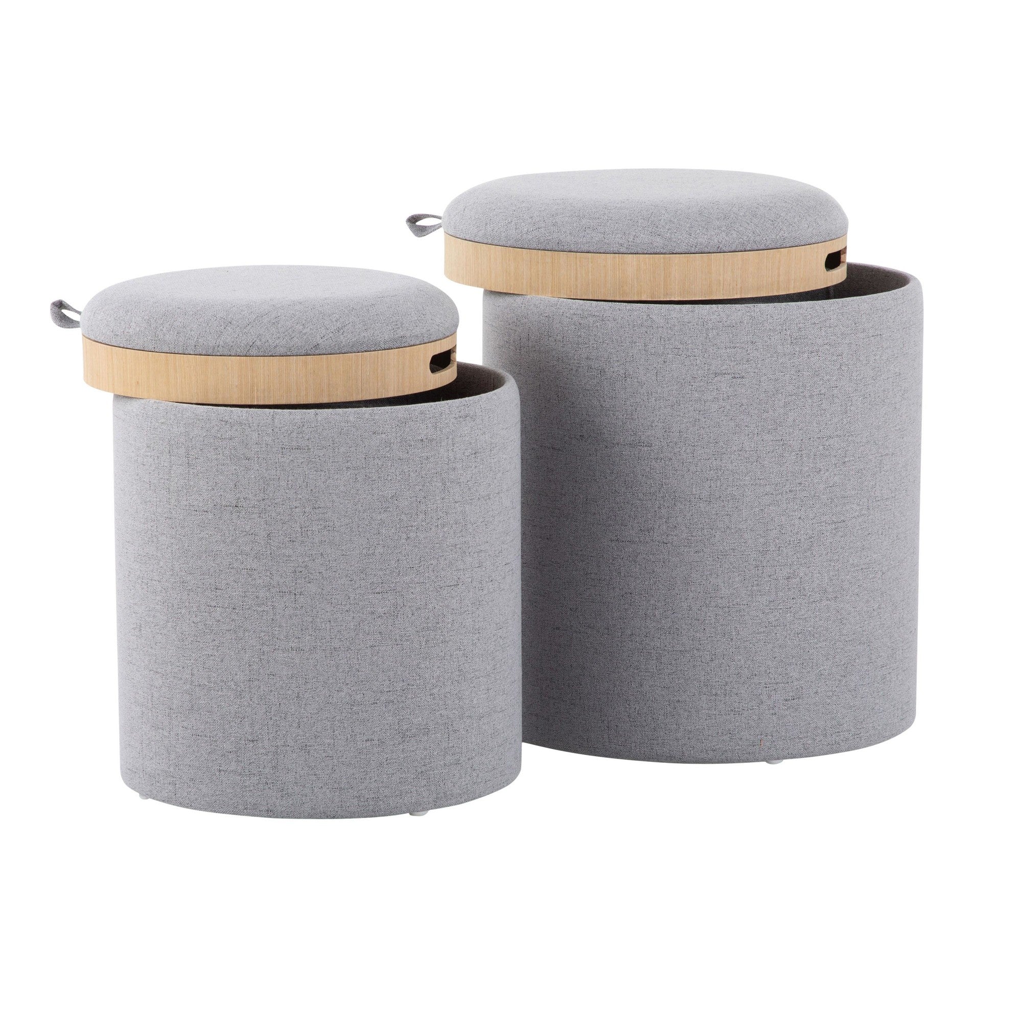 Tray Nesting Ottoman Set Charcoal By LumiSource - Image 12