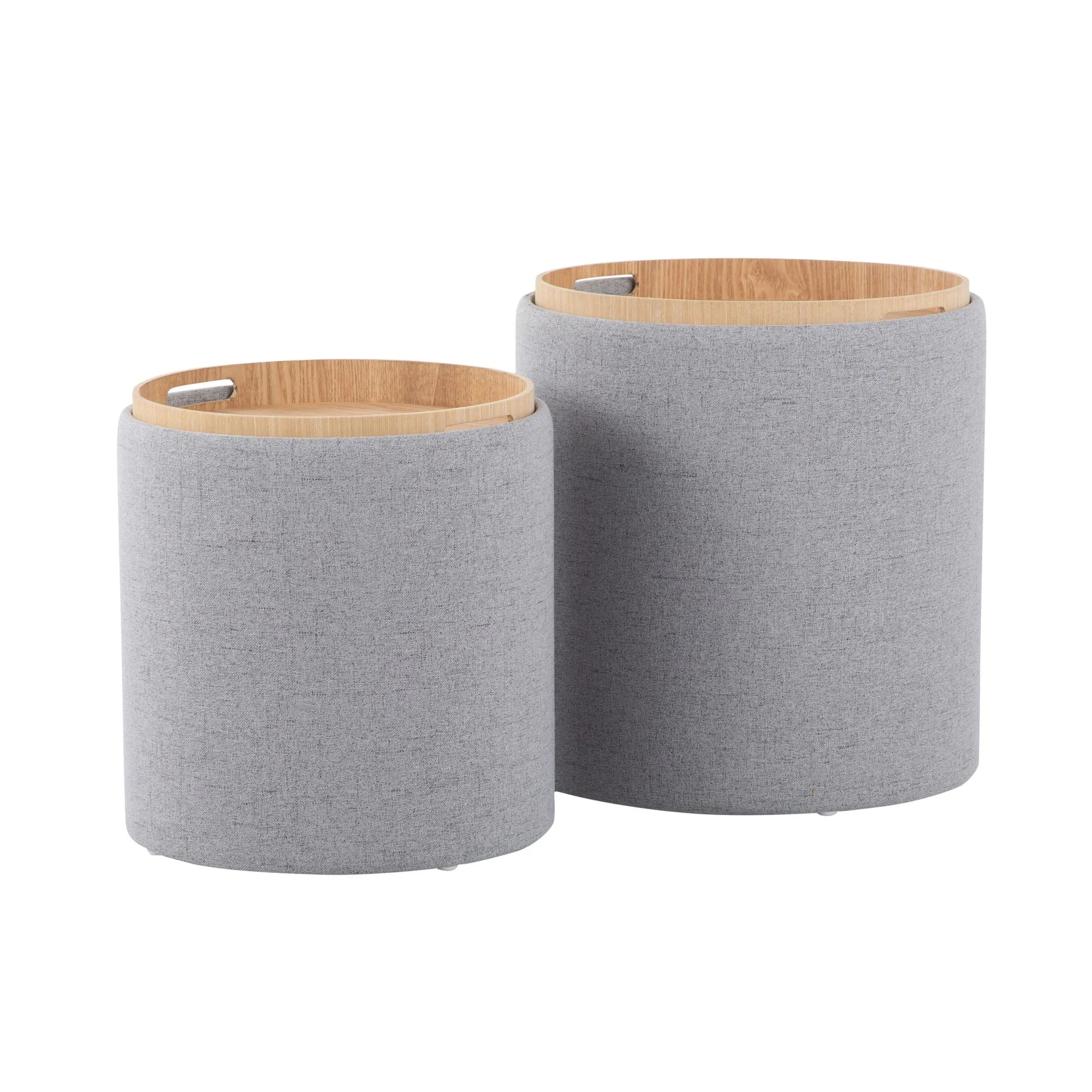 Tray Nesting Ottoman Set Charcoal By LumiSource - Image 13