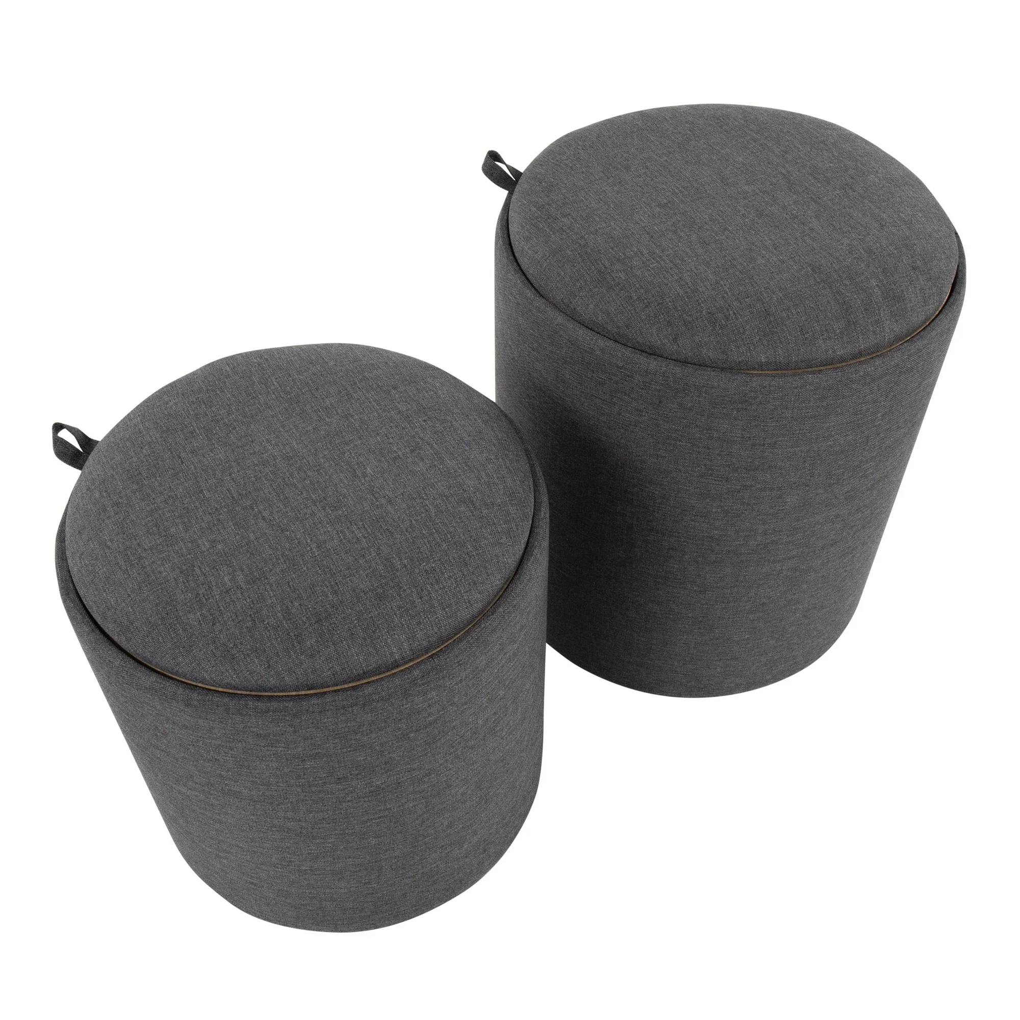 Tray Nesting Ottoman Set Charcoal By LumiSource - Image 4