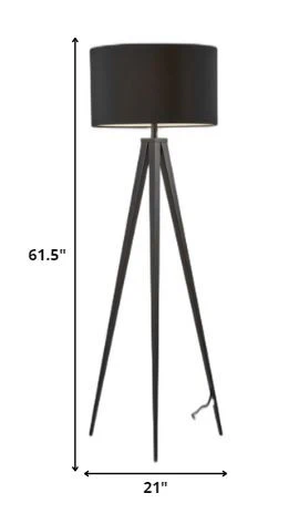 Treble Floor Lamp Three Black Metal Legs By Homeroots - Image 5