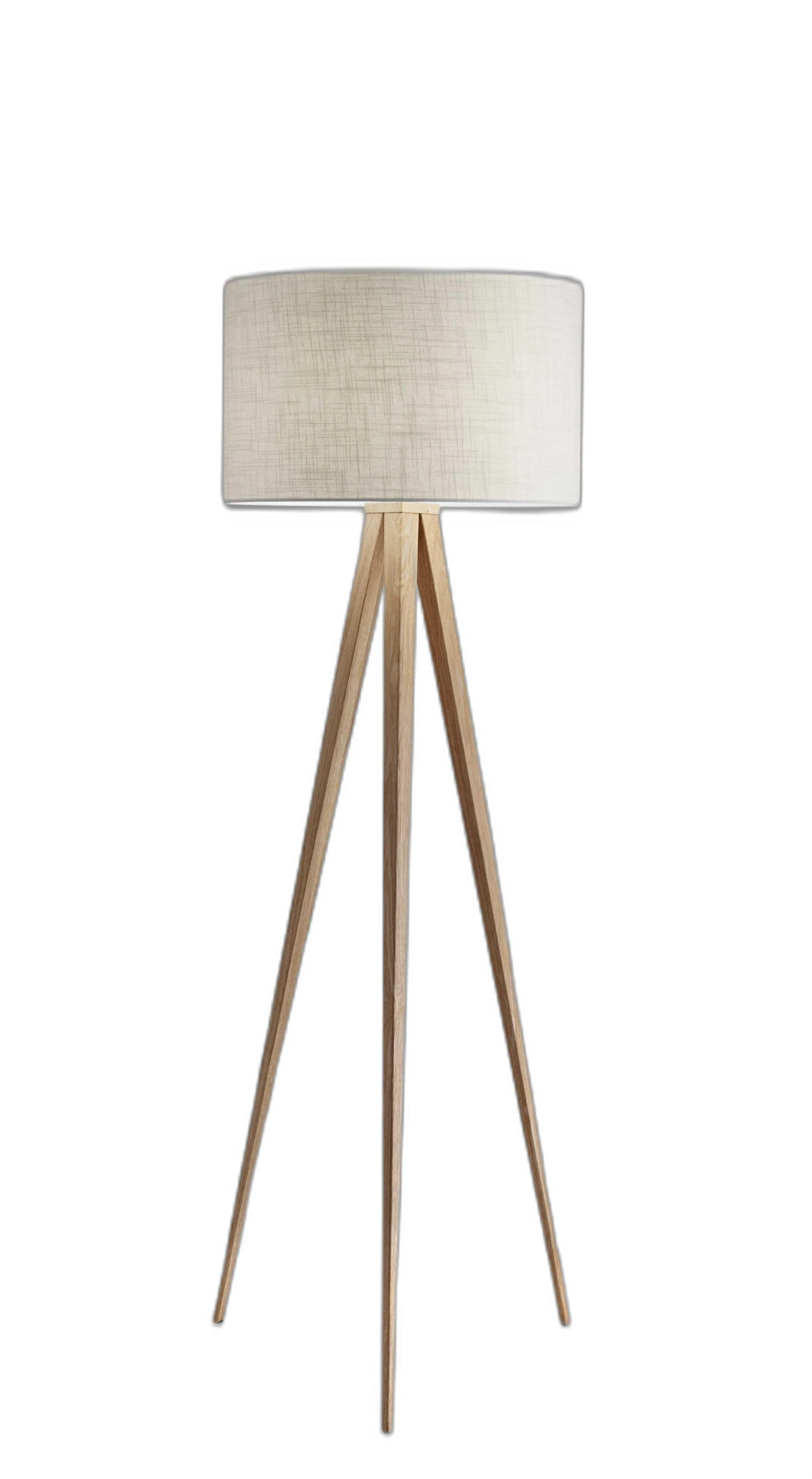 Treble Floor Lamp Three Natural Wood Finish Legs By Homeroots - Image 2