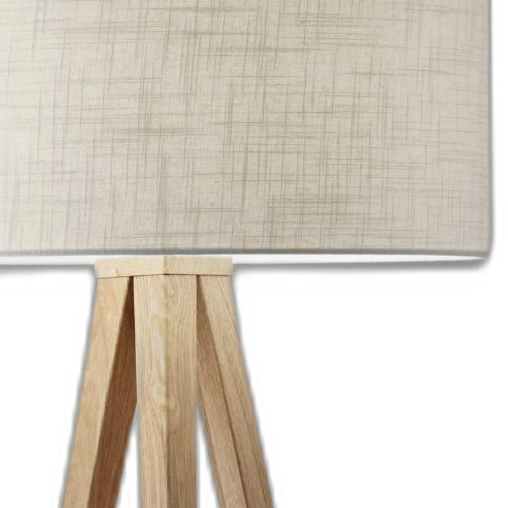 Treble Floor Lamp Three Natural Wood Finish Legs By Homeroots - Image 4