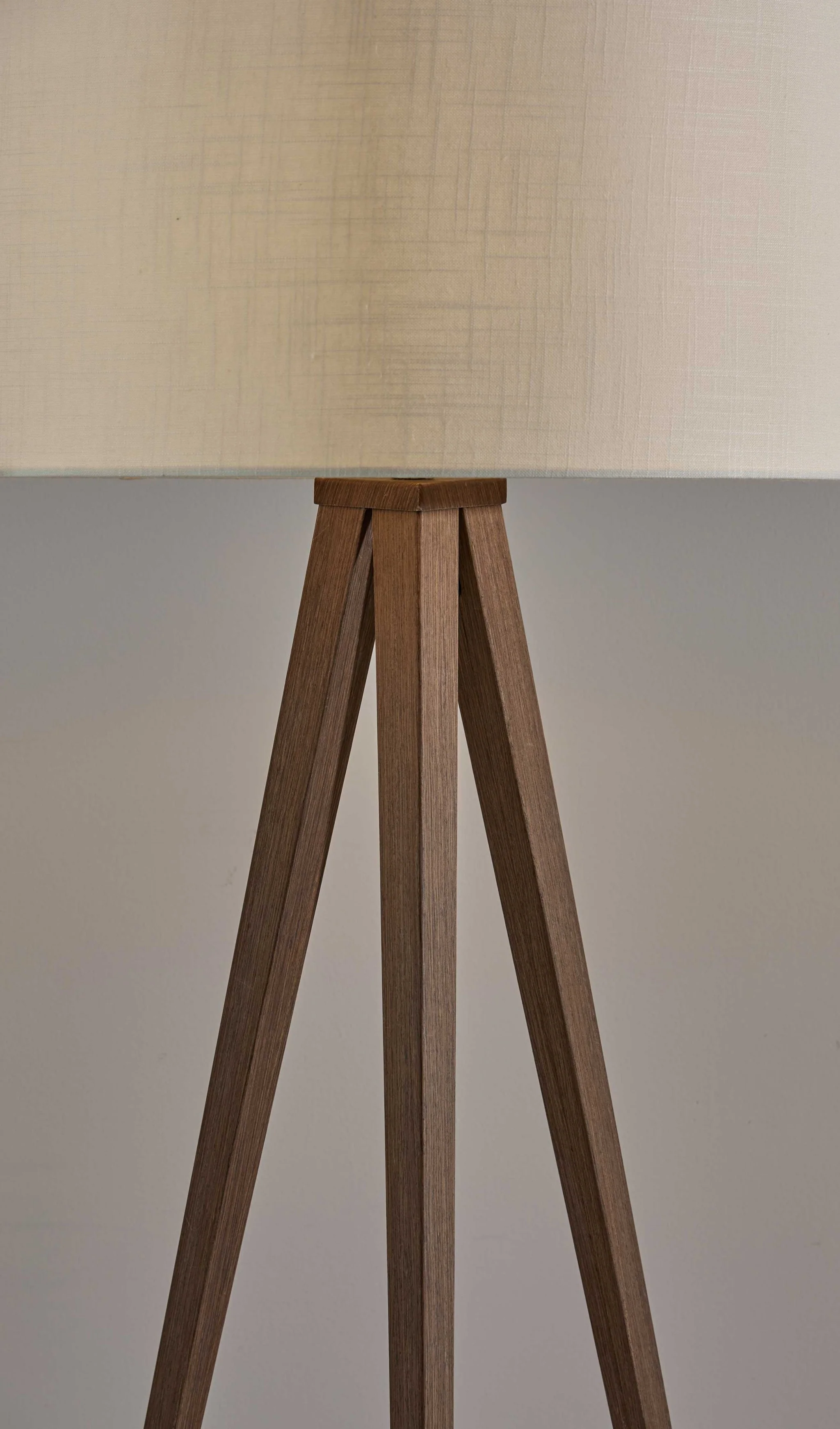 Treble Floor Lamp Three Walnut Finish Legs By Homeroots - Image 3